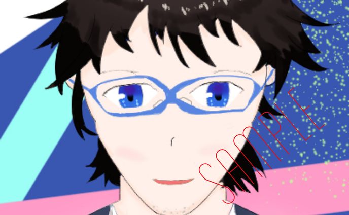 イラスト　デザイン、ショートヘア