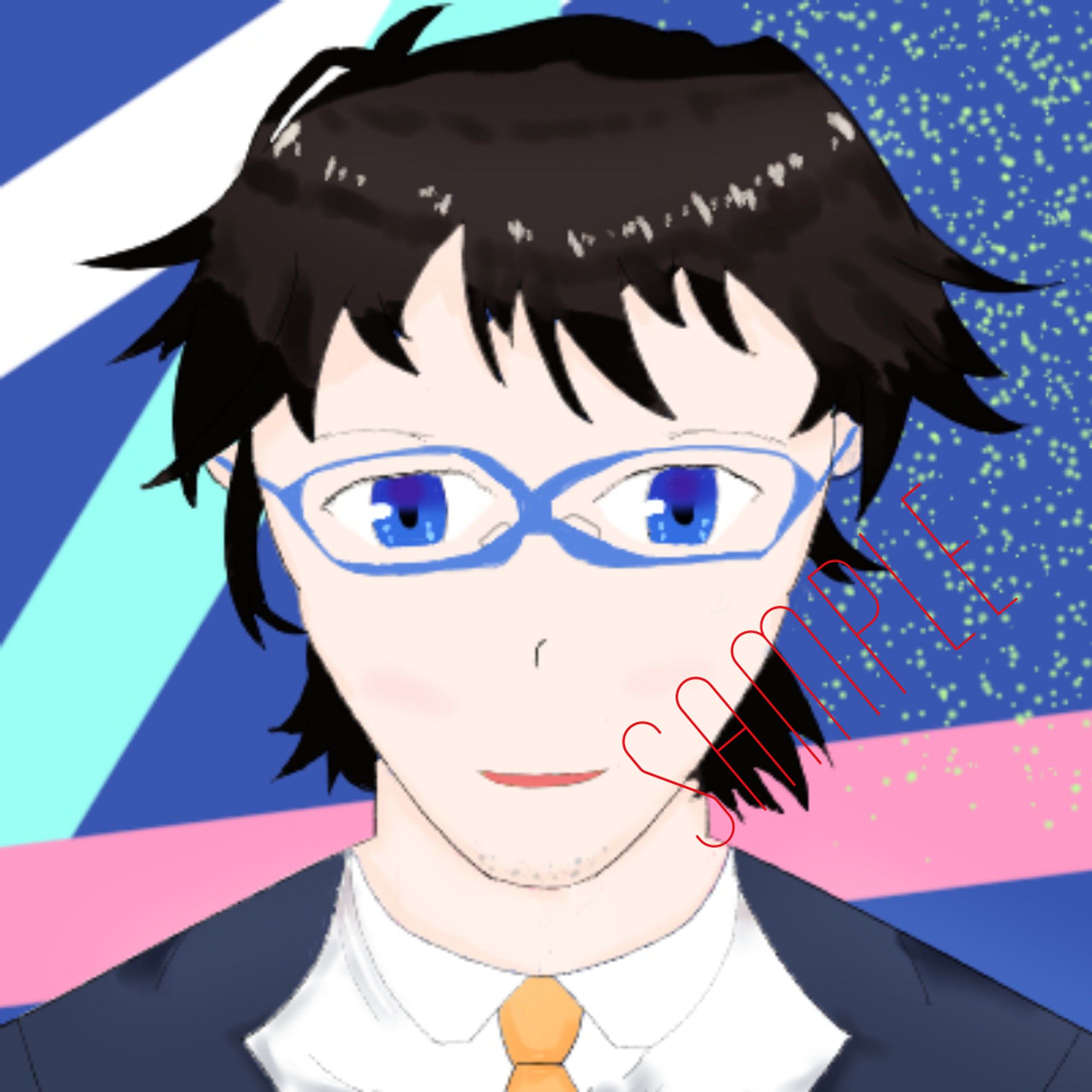 男性アイコン(眼鏡30代)-1