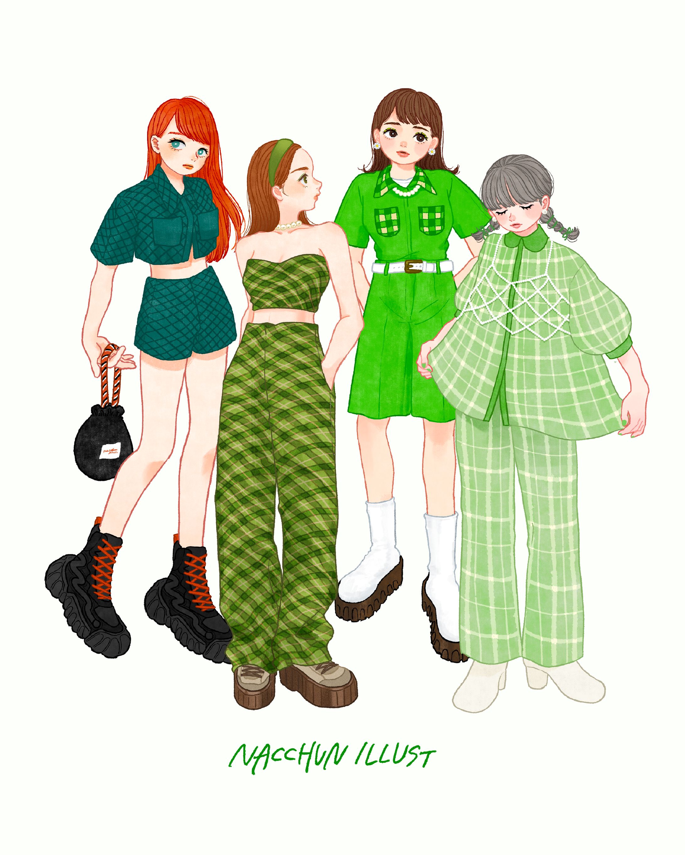 【自主制作】コーデイラスト-1