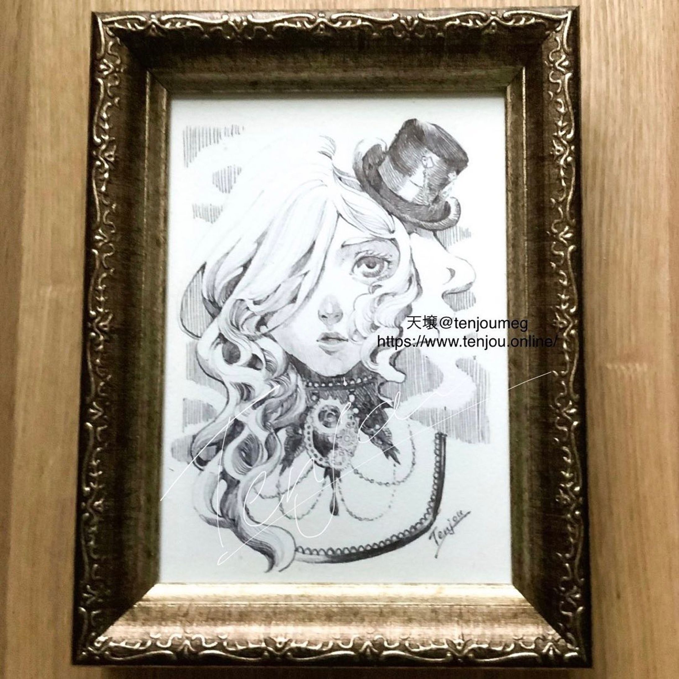 「スチームパンクの女」
ボールペン・ウォーターフォード紙
サイズ：127×178mm
外寸：190×240mm

記録を残そうと思ったのはこの女が始まりだった
そう
全てはこのスケッチ一枚からだった

一晩だけ共に過ごしたあの女は今はどうしているだろう？

収録画集「ある画家の記録」
原画とともにBOOTH・BASEにて販売中

原画
restyle.thebase.in

グッズ
tenjou.booth.pm/

#スチームパンク #steampunk 
#絵画 #絵画好きな人と繋がりたい #絵画のある暮らし #絵柄が好みって人にフォローされたい #ボールペン画 #原画 #原画
#天使の囁き物語の扉
#天壌artwork-1