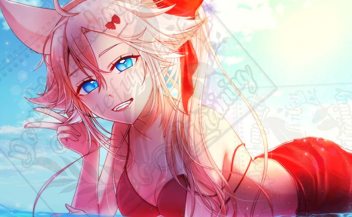 Snowdrop🧊❄様　バ美肉一枚絵（水着）