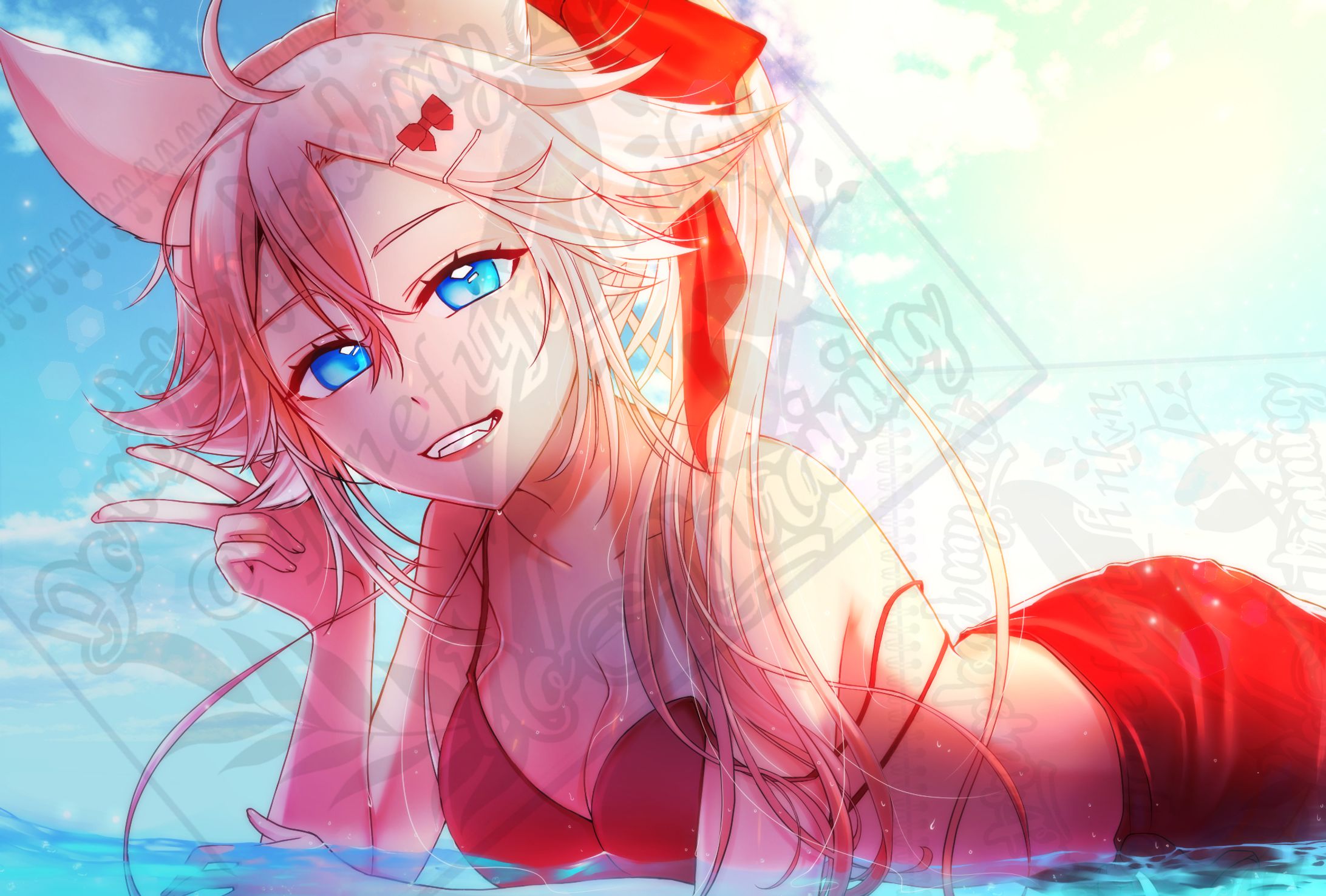 Snowdrop🧊❄様　バ美肉一枚絵（水着）-1