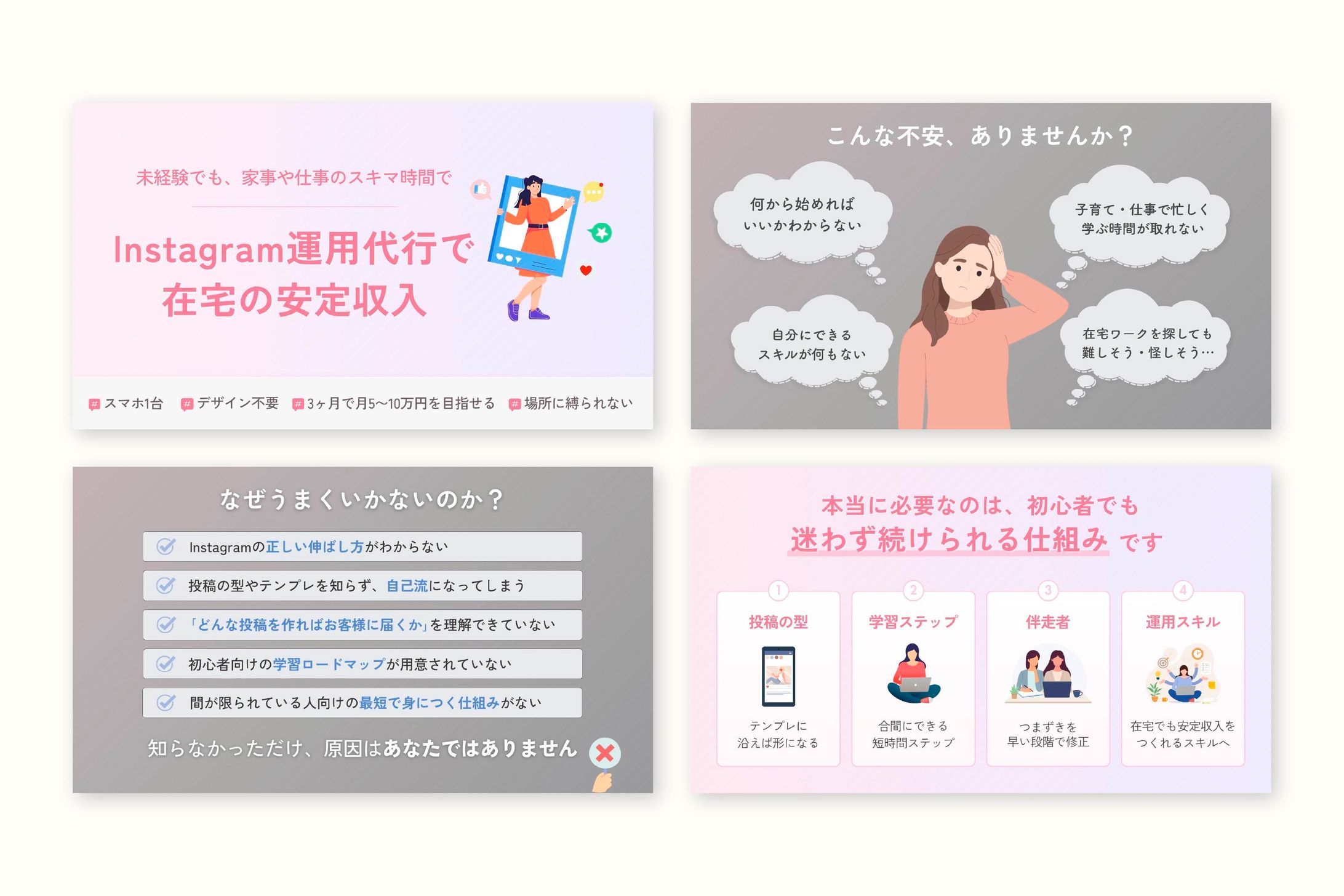 スライド｜Instagram運用代行で在宅の安定収入-1