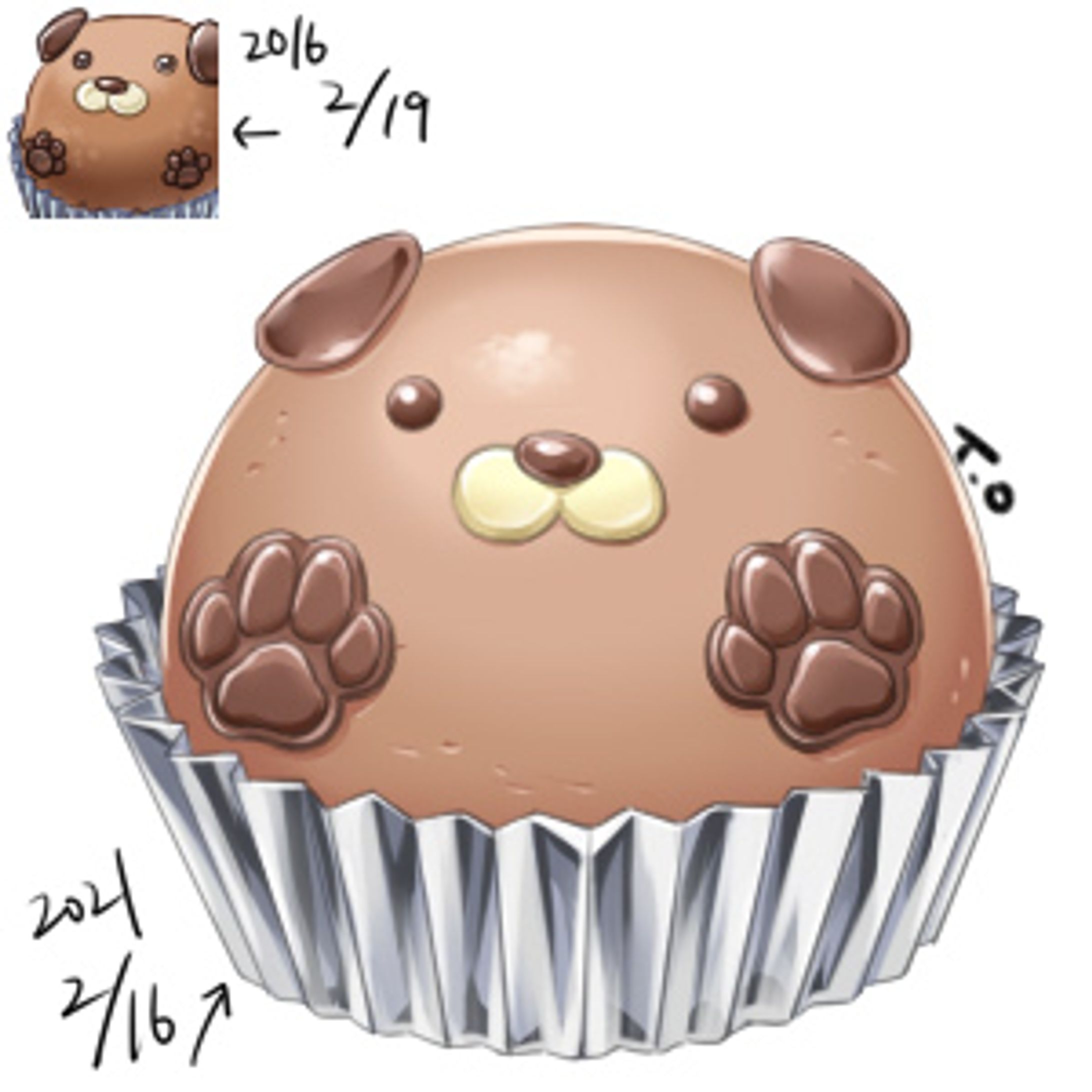 【習作】犬チョコムース（2021）-1