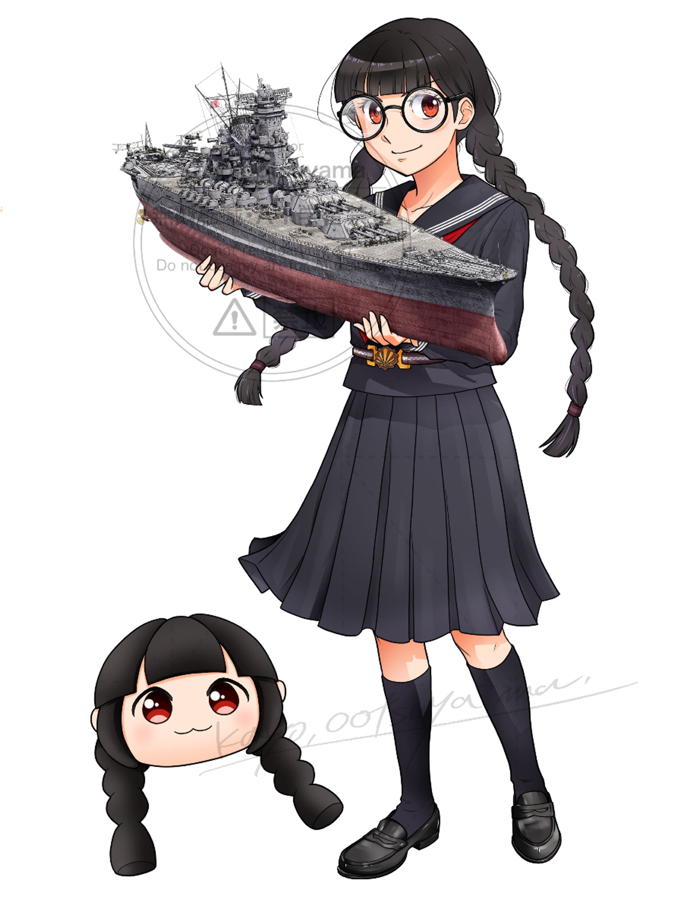 聯合艦隊建造系VTuber宮間めさのさん『大日本帝国海軍の戦艦３Ｄ図鑑』・書籍発刊記念第一弾イラスト-1