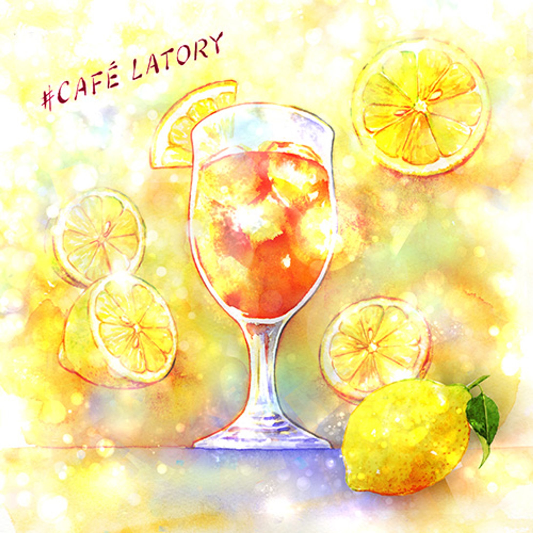 味の素カフェラトリーinstagram用レモンティーイラスト-1