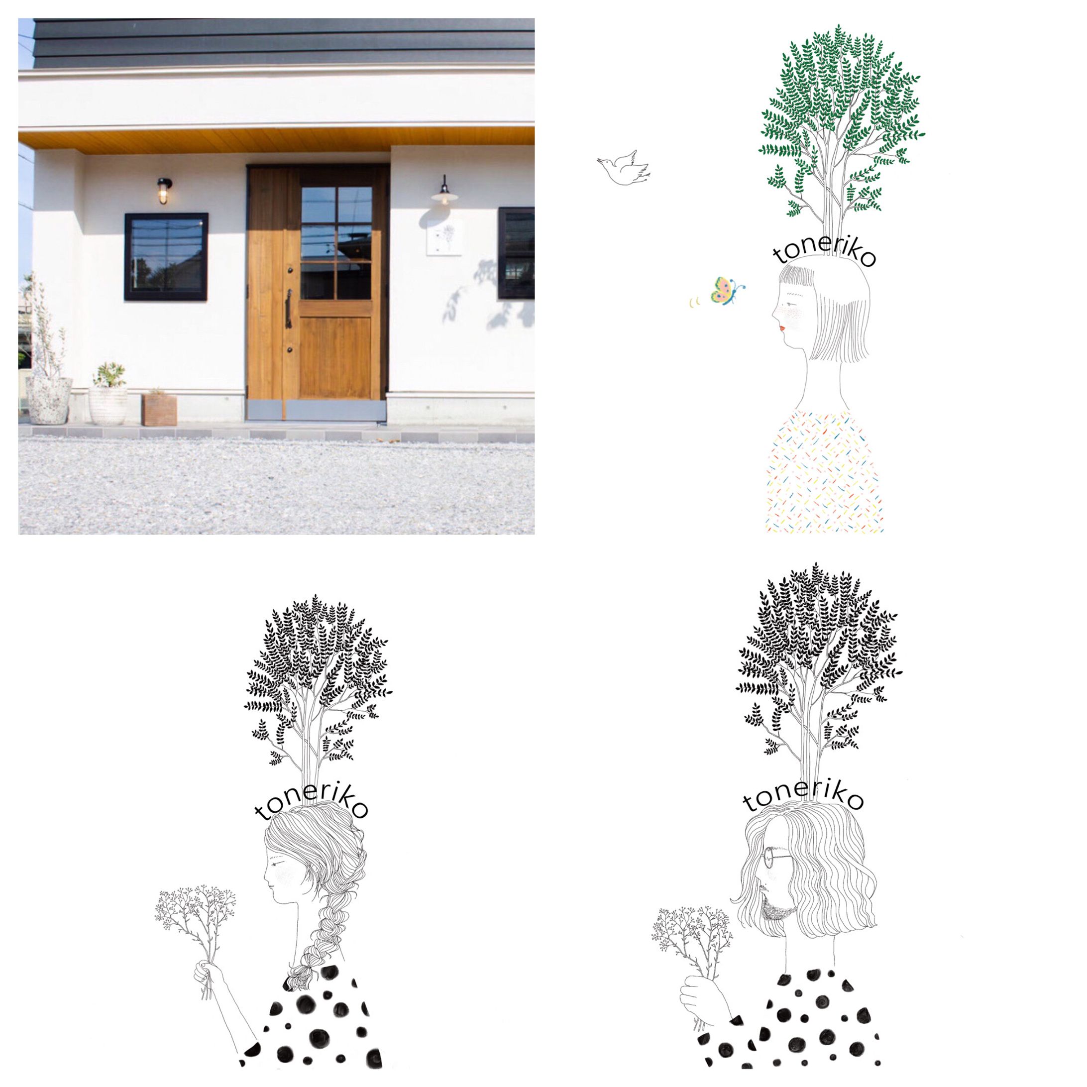 Hair salon「toneriko」web用イラスト-1