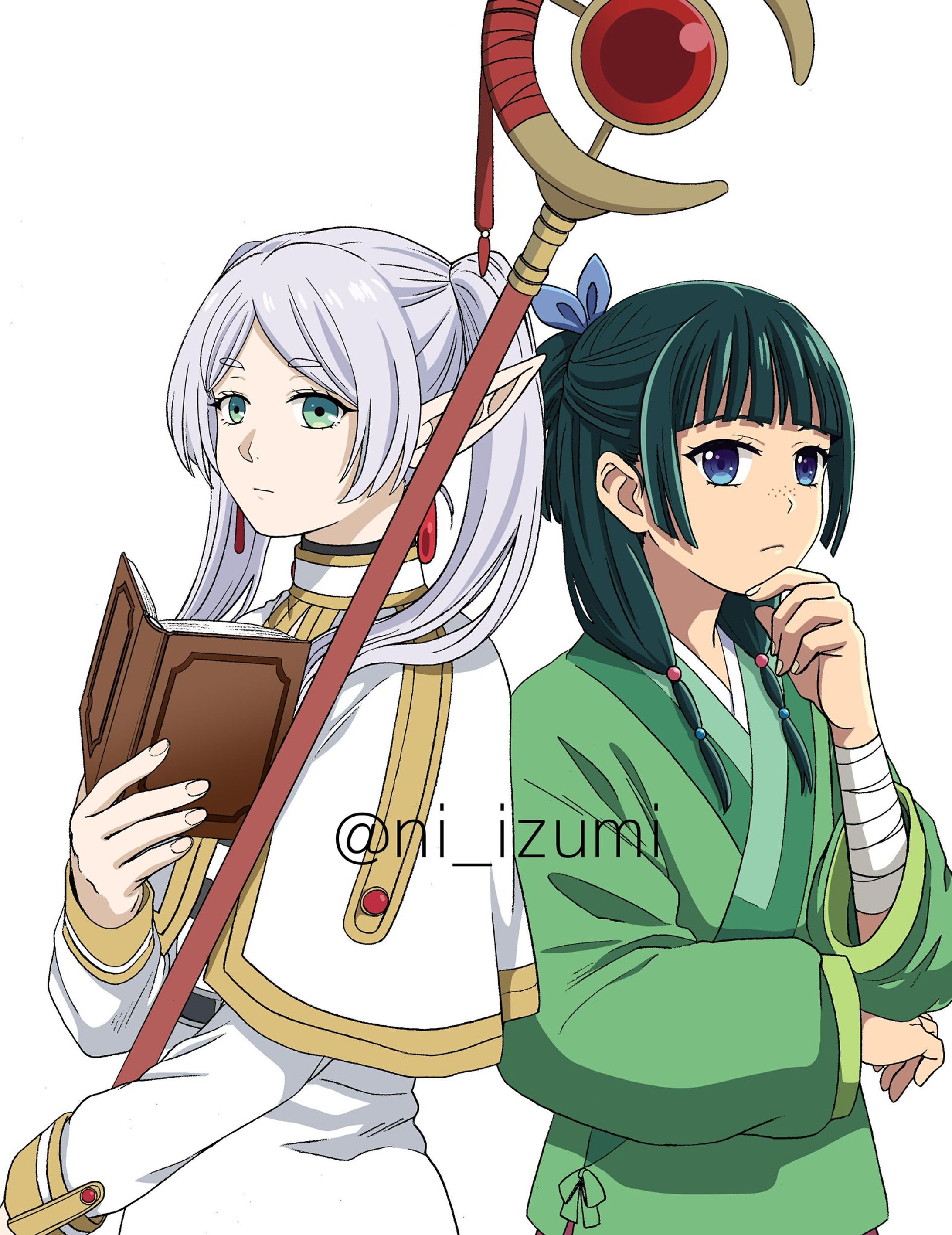ファンアート　フリーレンとマオマオ　久々のデジタル塗り-1