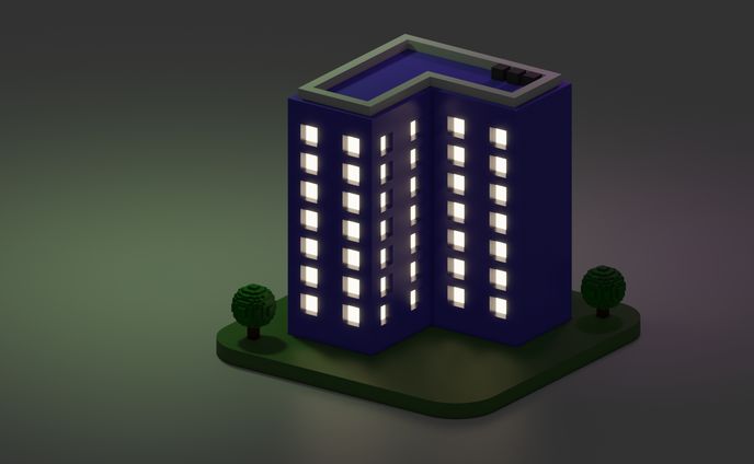 blender練習　ビル
