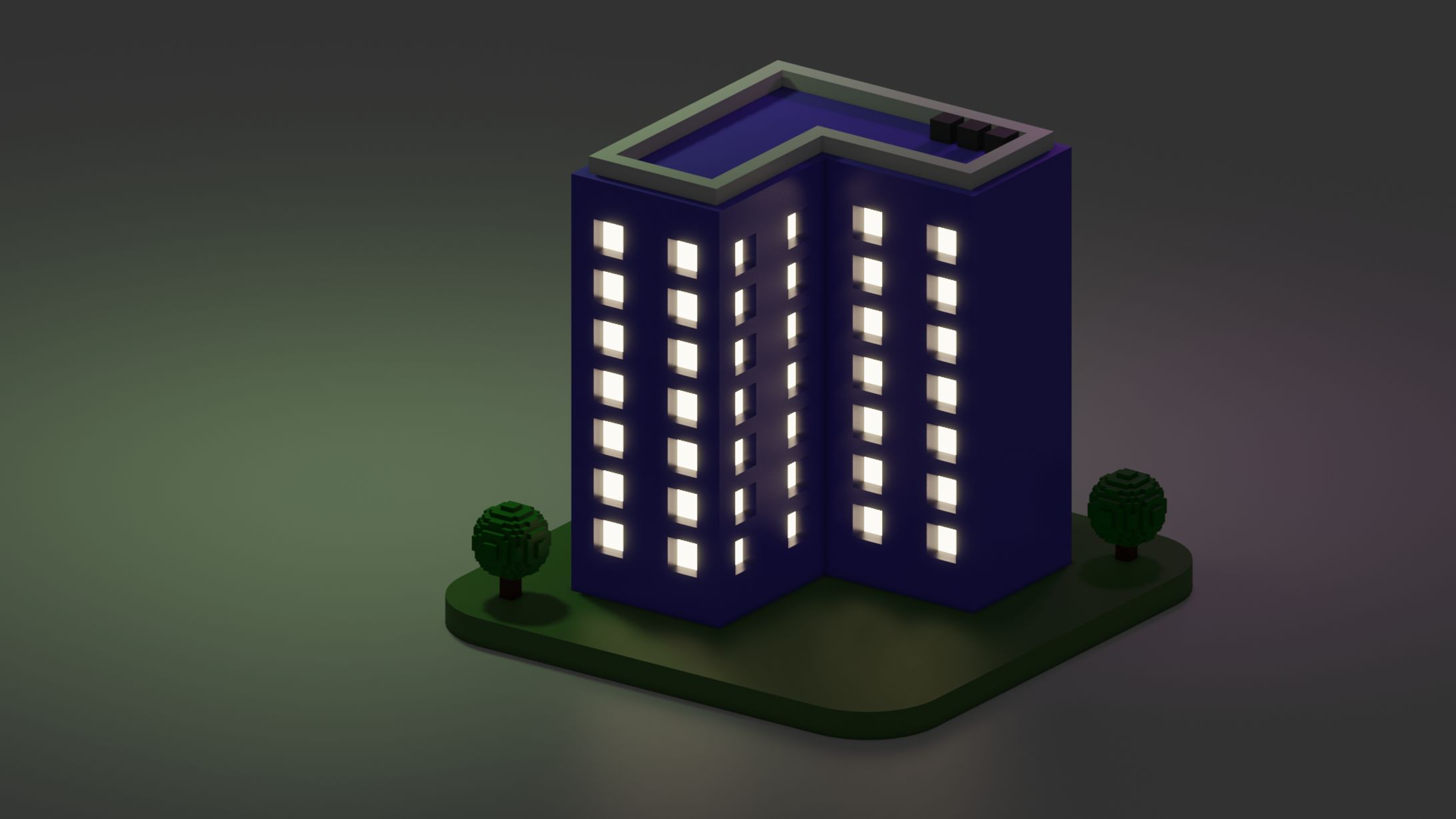 blender練習　ビル-1