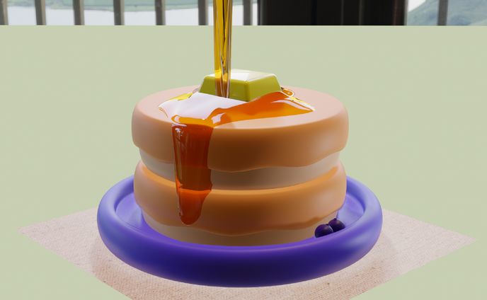 【blender】パンケーキ