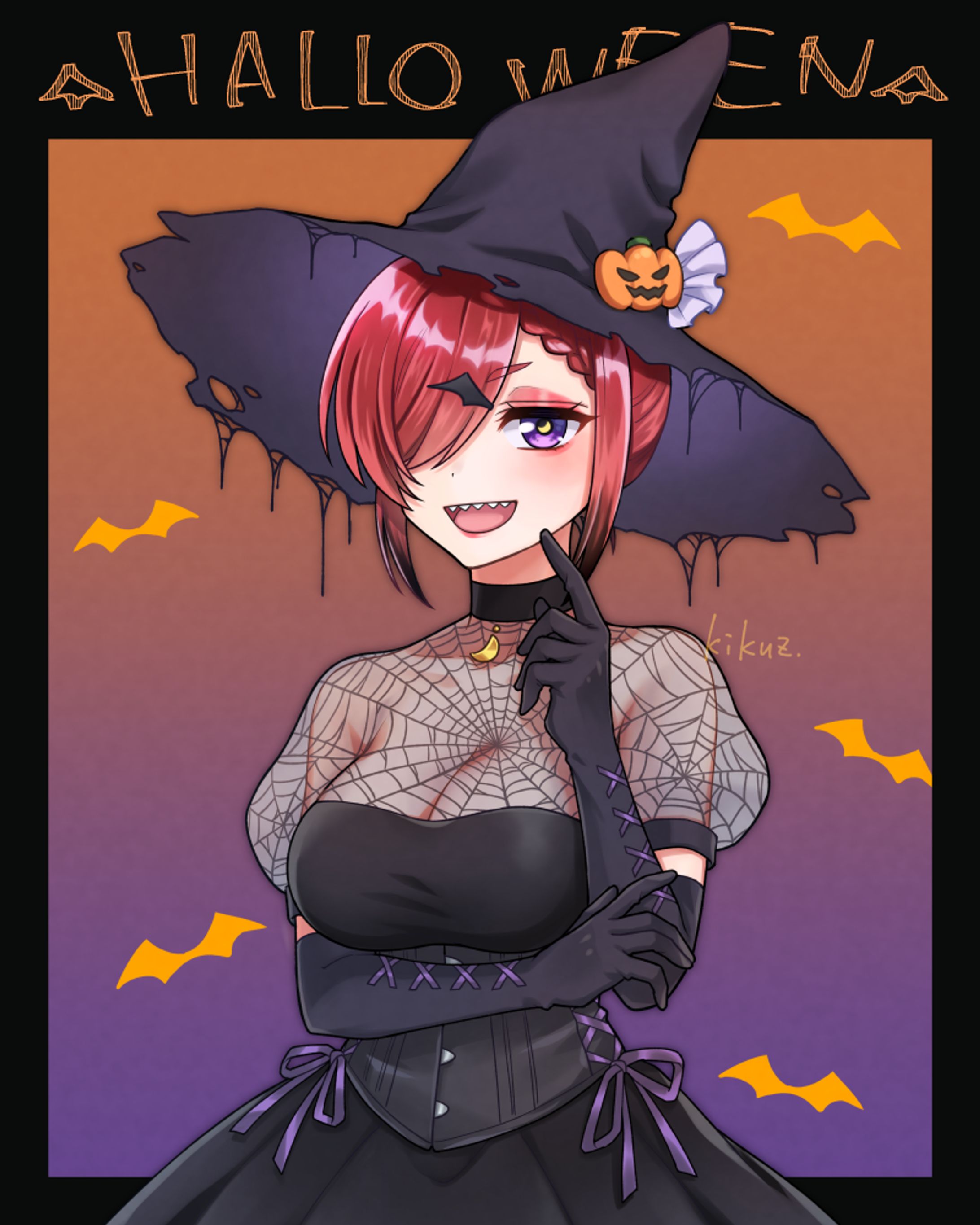 【バストアップ】ハロウィンイラスト／弓張ちりま様-1