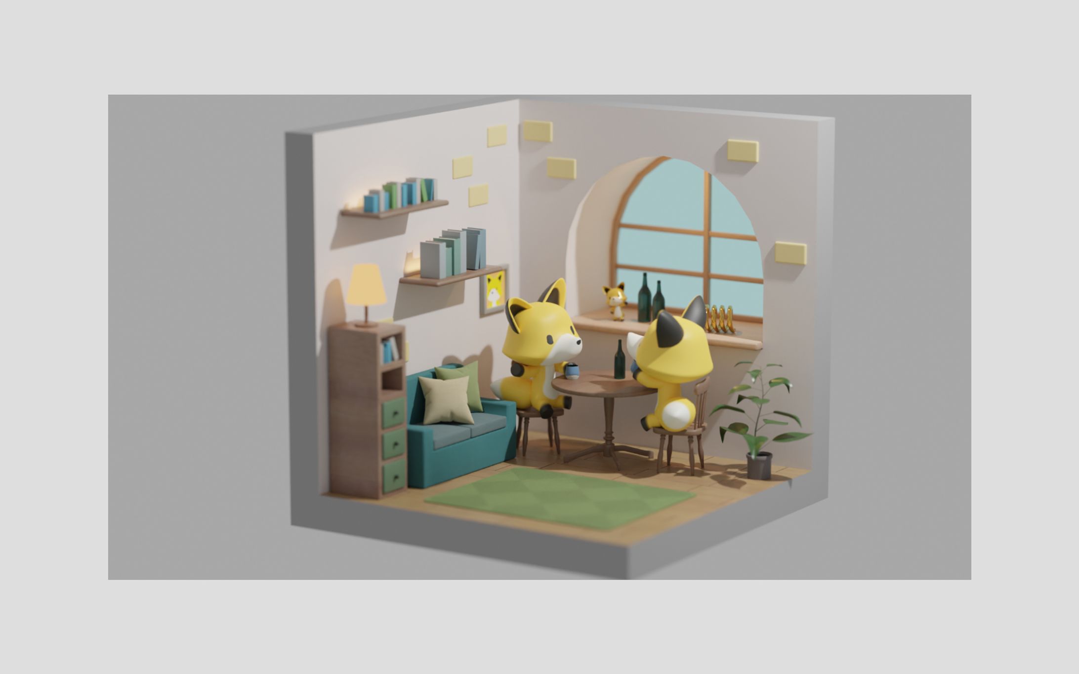 3DCG｜キツネの箱庭-1