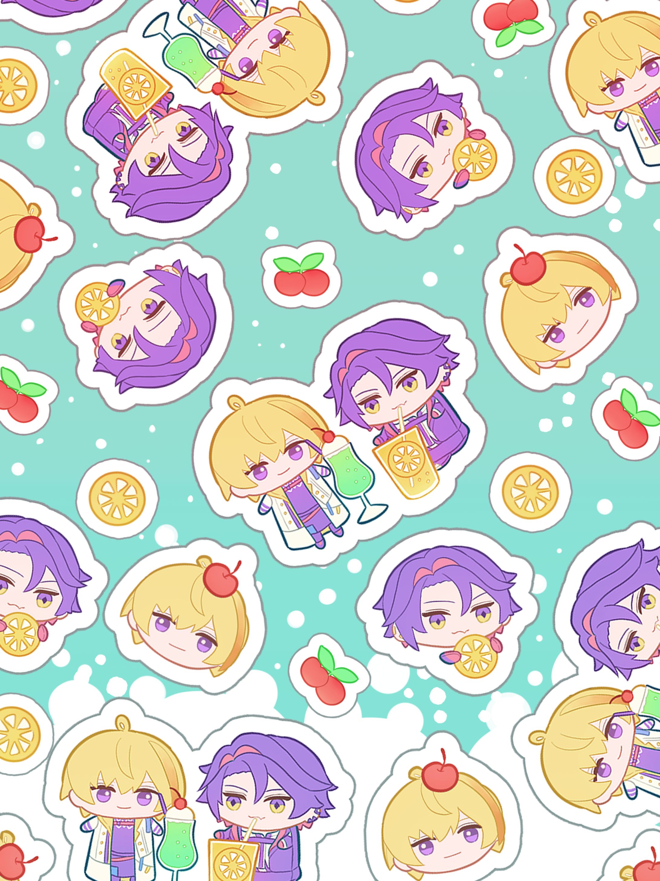 【FA】にじぱぺパターン壁紙-1