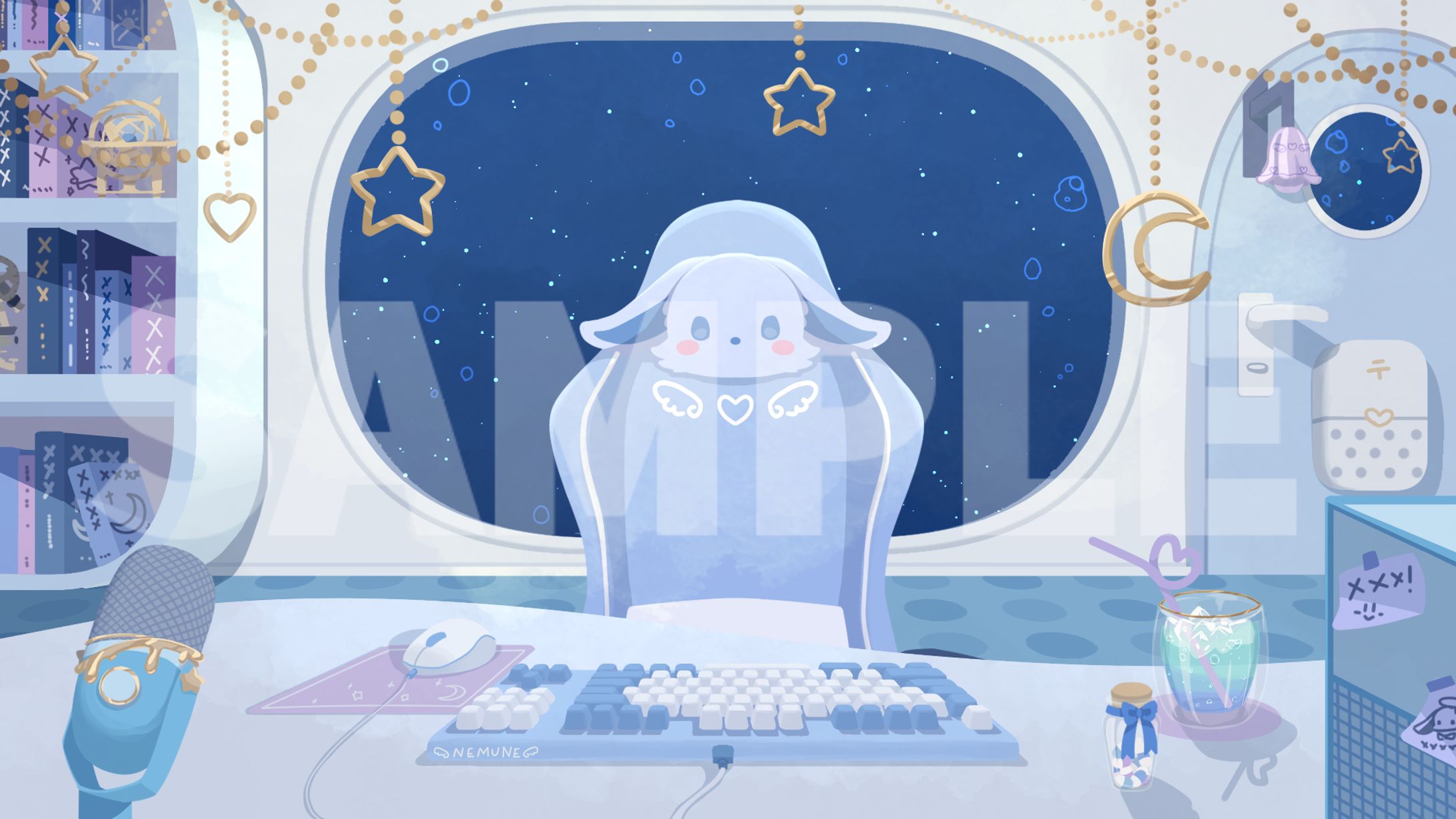 心眠ねむね様　背景イラスト-1