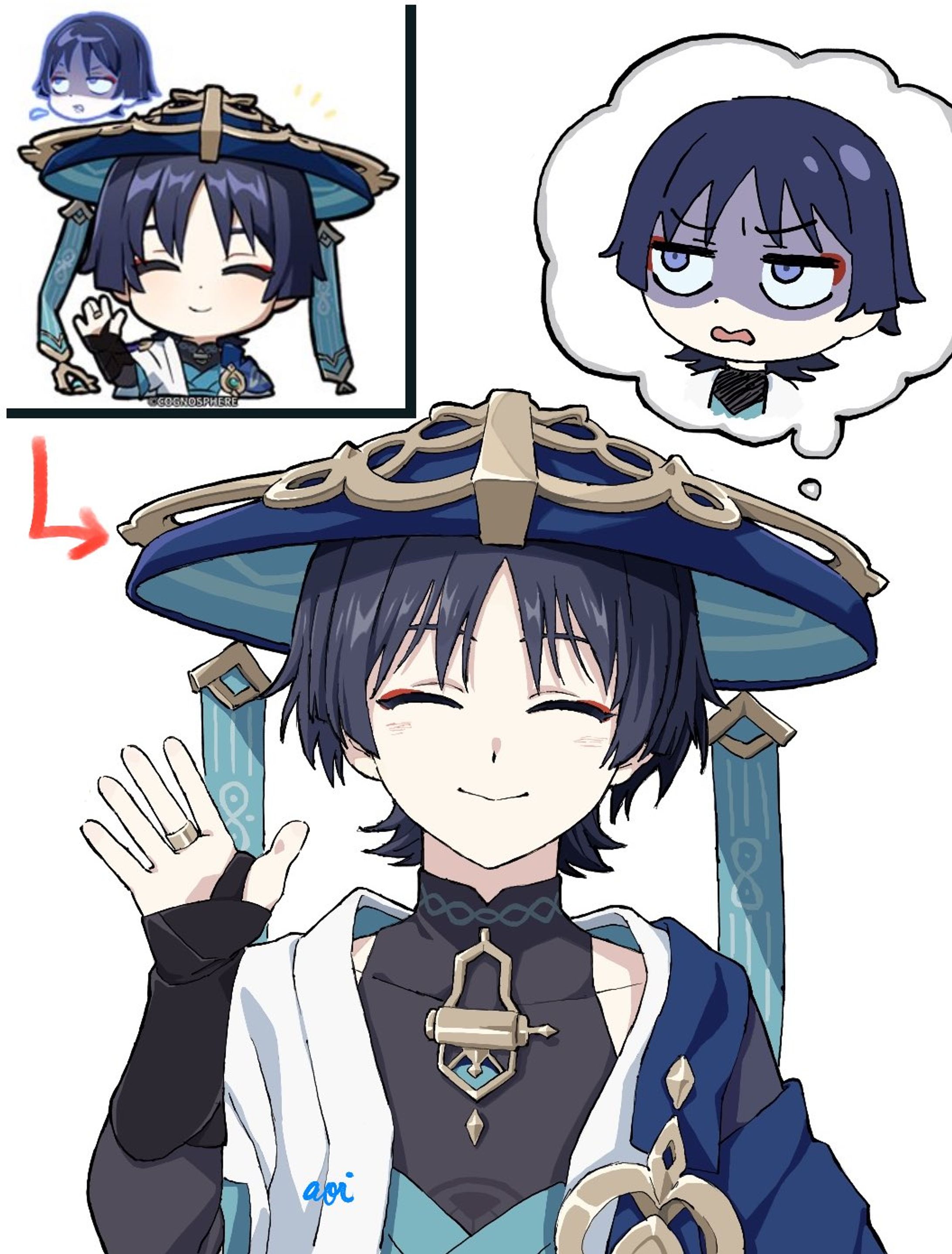 原神スタンプ自分の絵柄で描いてみた！-1