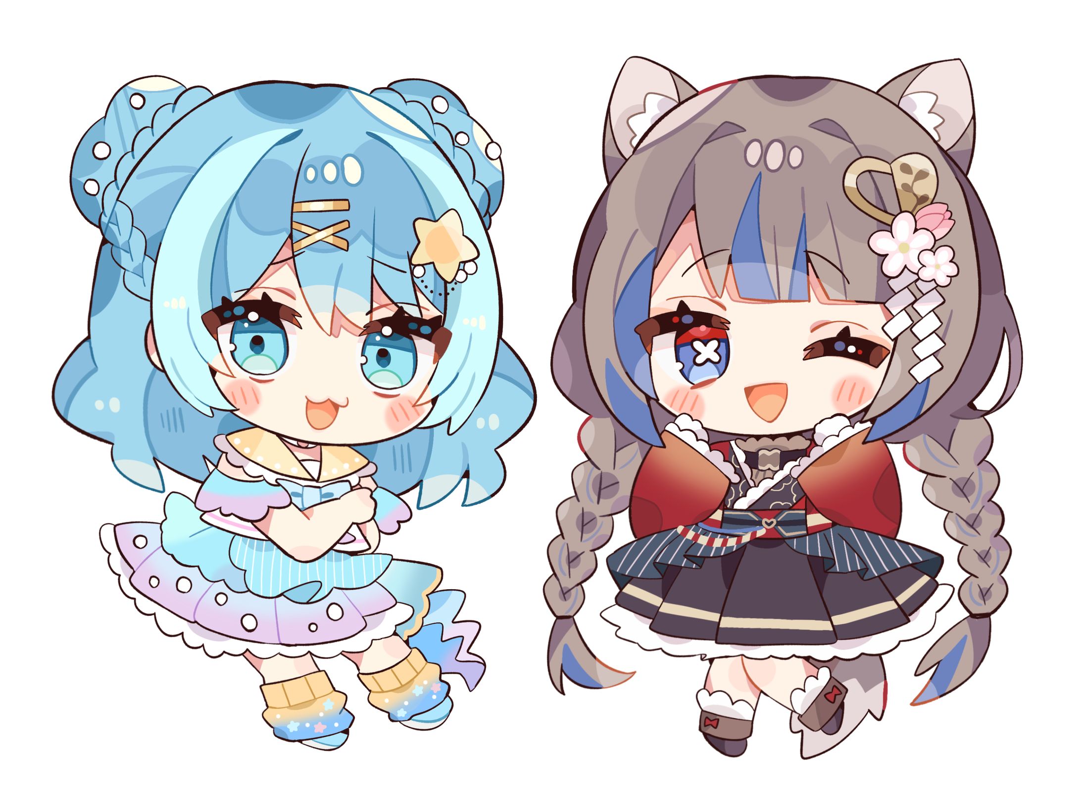 赤狼りゅか様、海野なゆた様／ミニキャライラスト