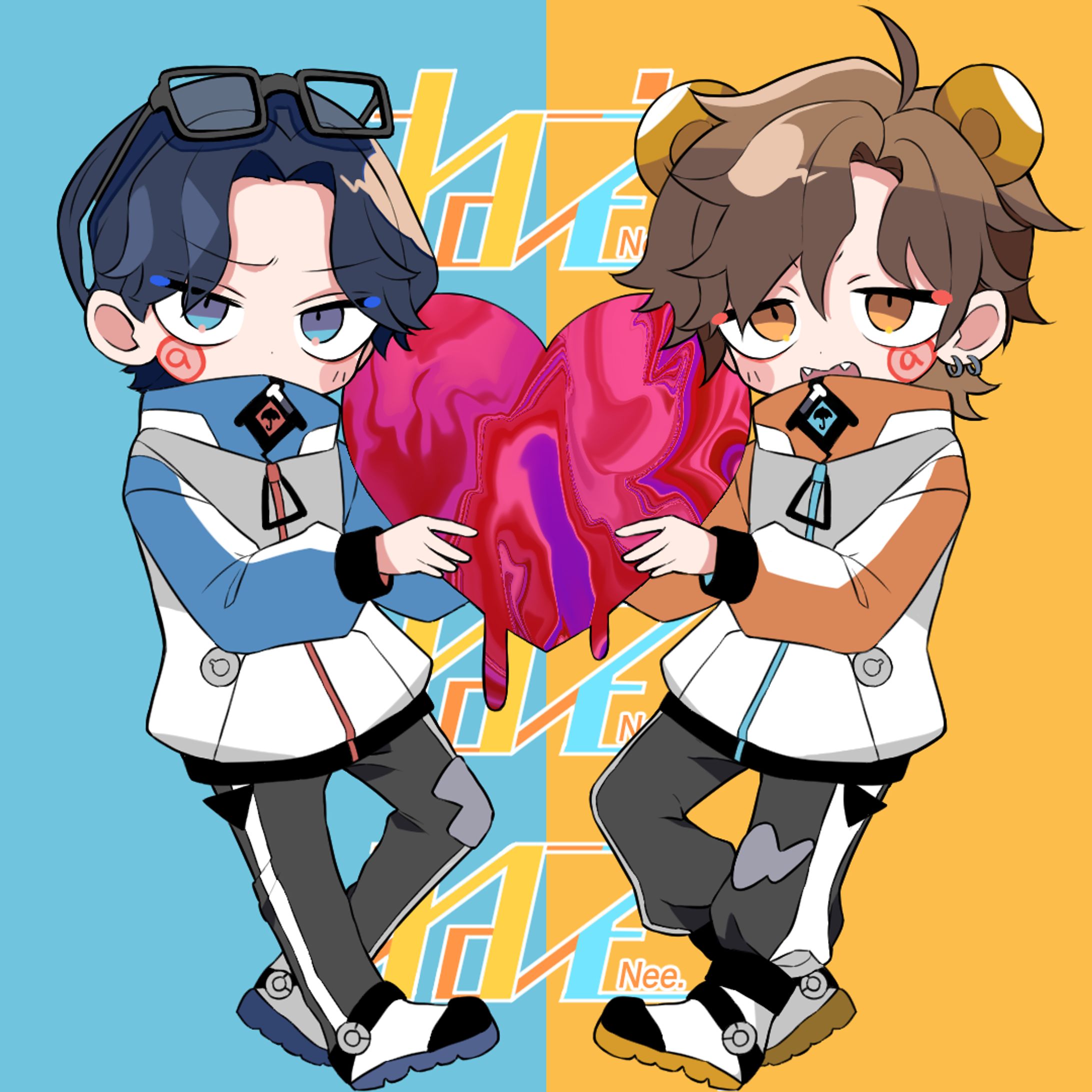 ねぇねぇねぇ。coverサムネイルイラスト／てっぺい(𝐾𝐼𝑁𝐷)きゅん。さま×ふきさま-1