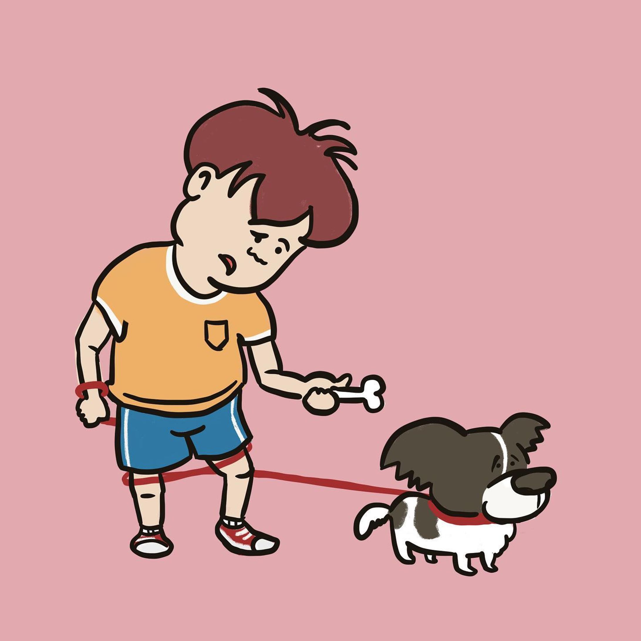 愛犬に翻弄される男の子-1