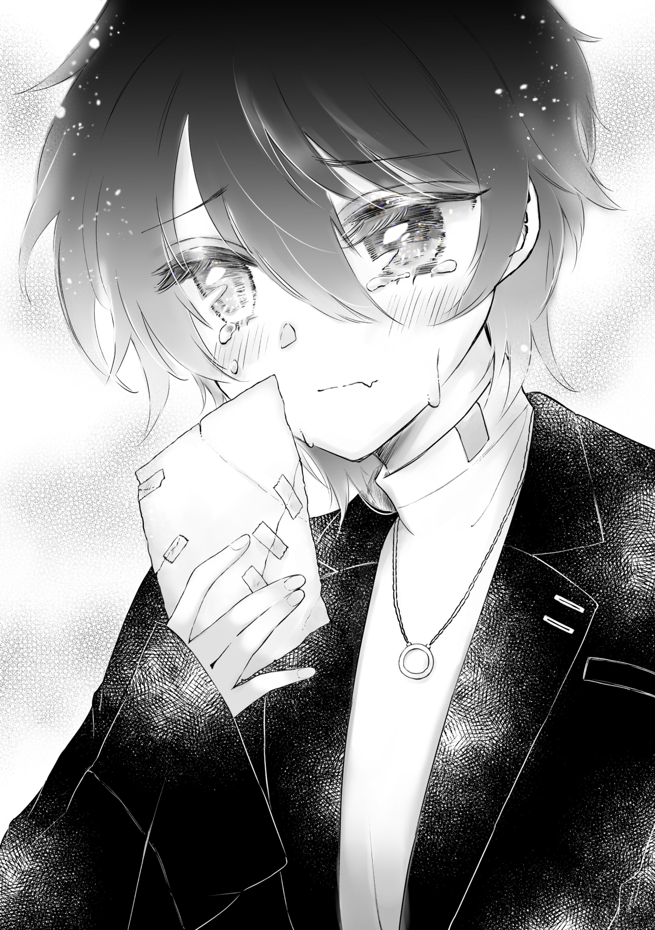 モノクロ〜グレー漫画イラスト-1