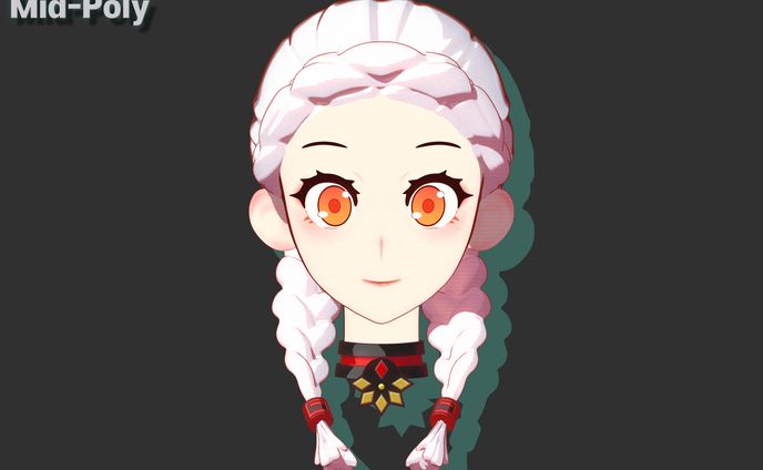 Toon Style Girl (Mid-Poly)