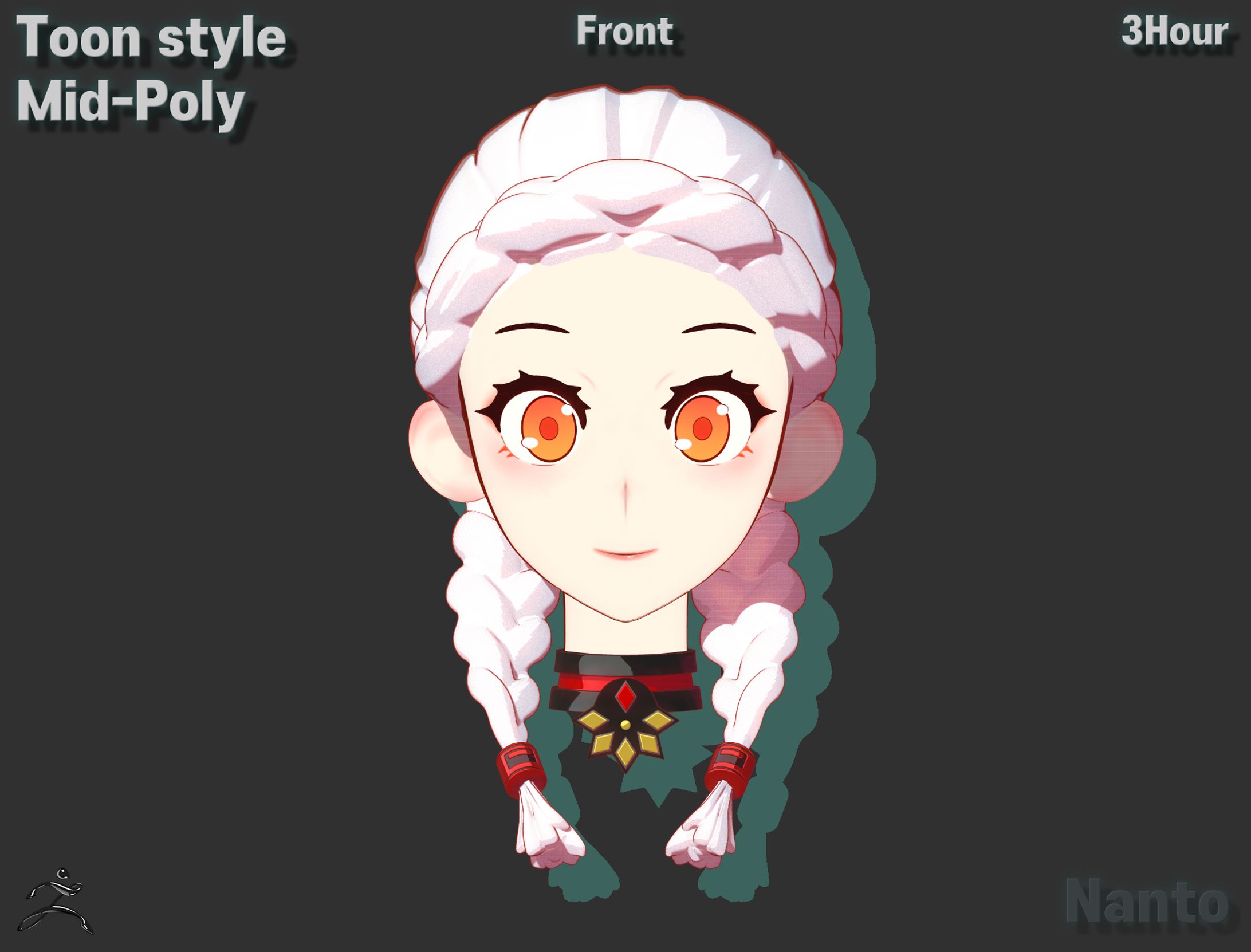 Toon Style Girl (Mid-Poly)-1