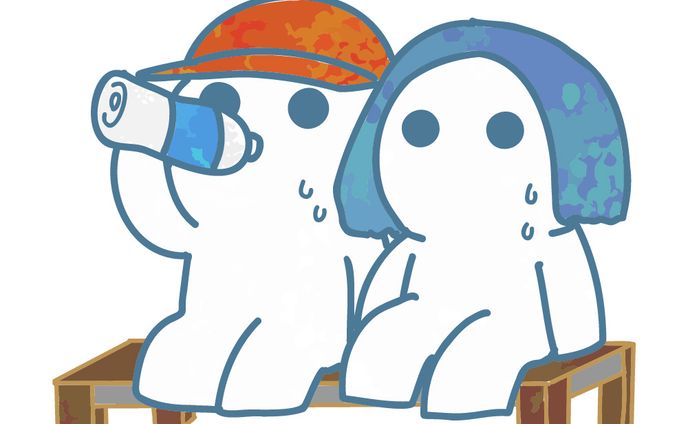 水分補給で休むオリキャラ