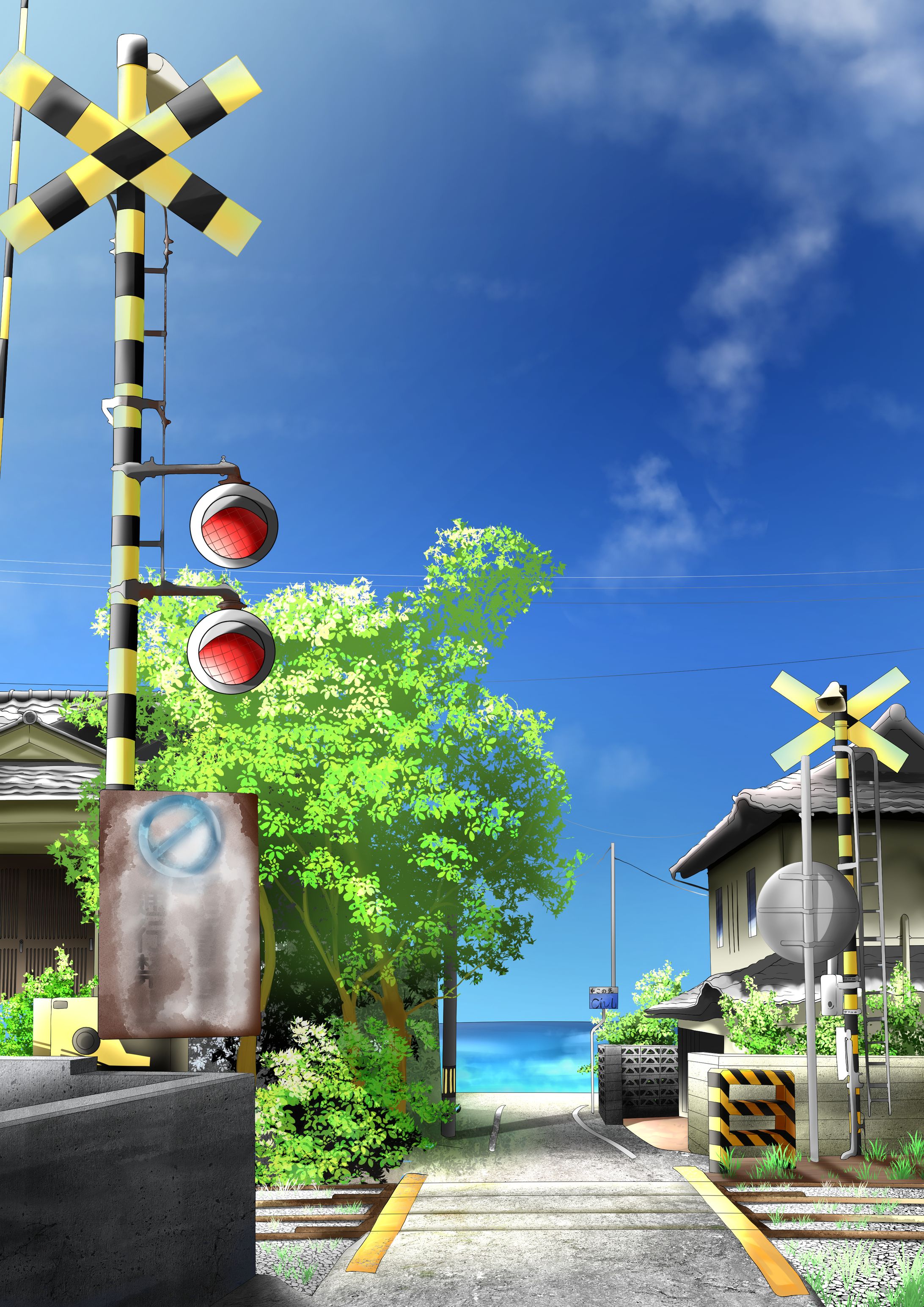 背景イラスト 「夏の思い出」-1