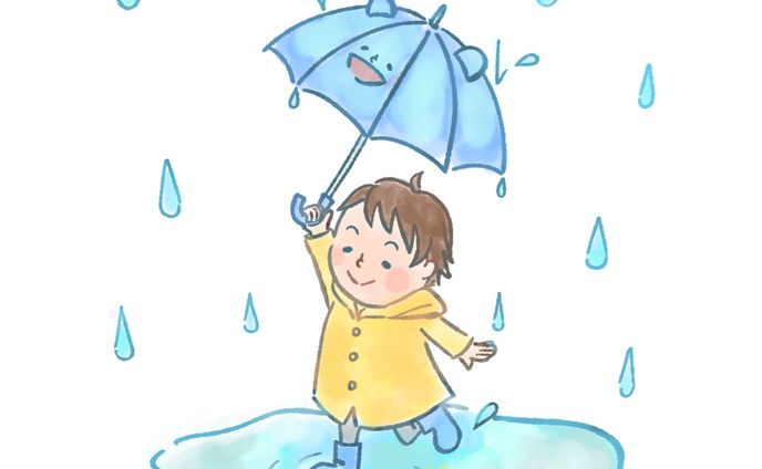 雨の日の子ども