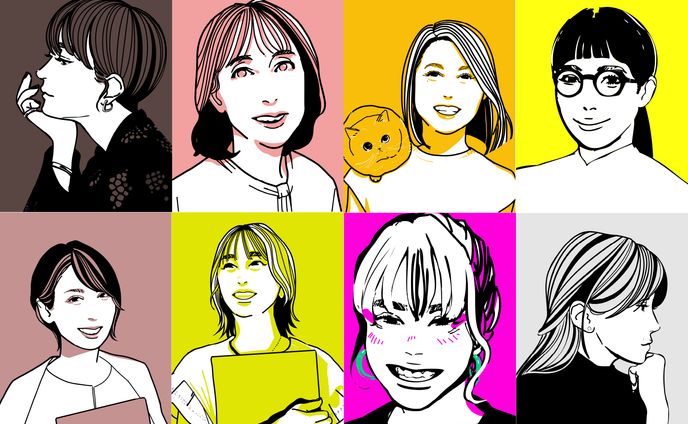 線画と一色似顔絵