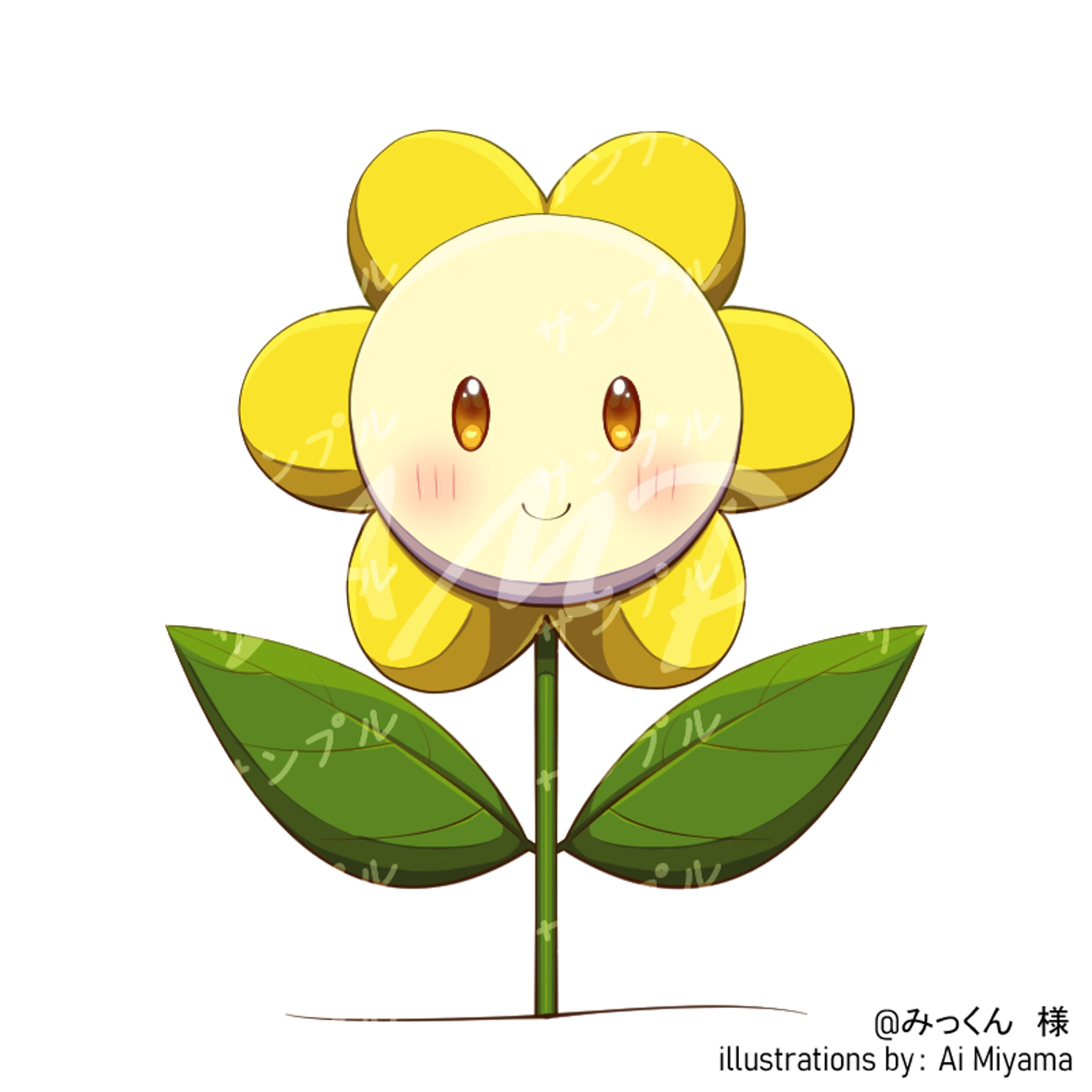 お花のキャラクター立ち絵-1