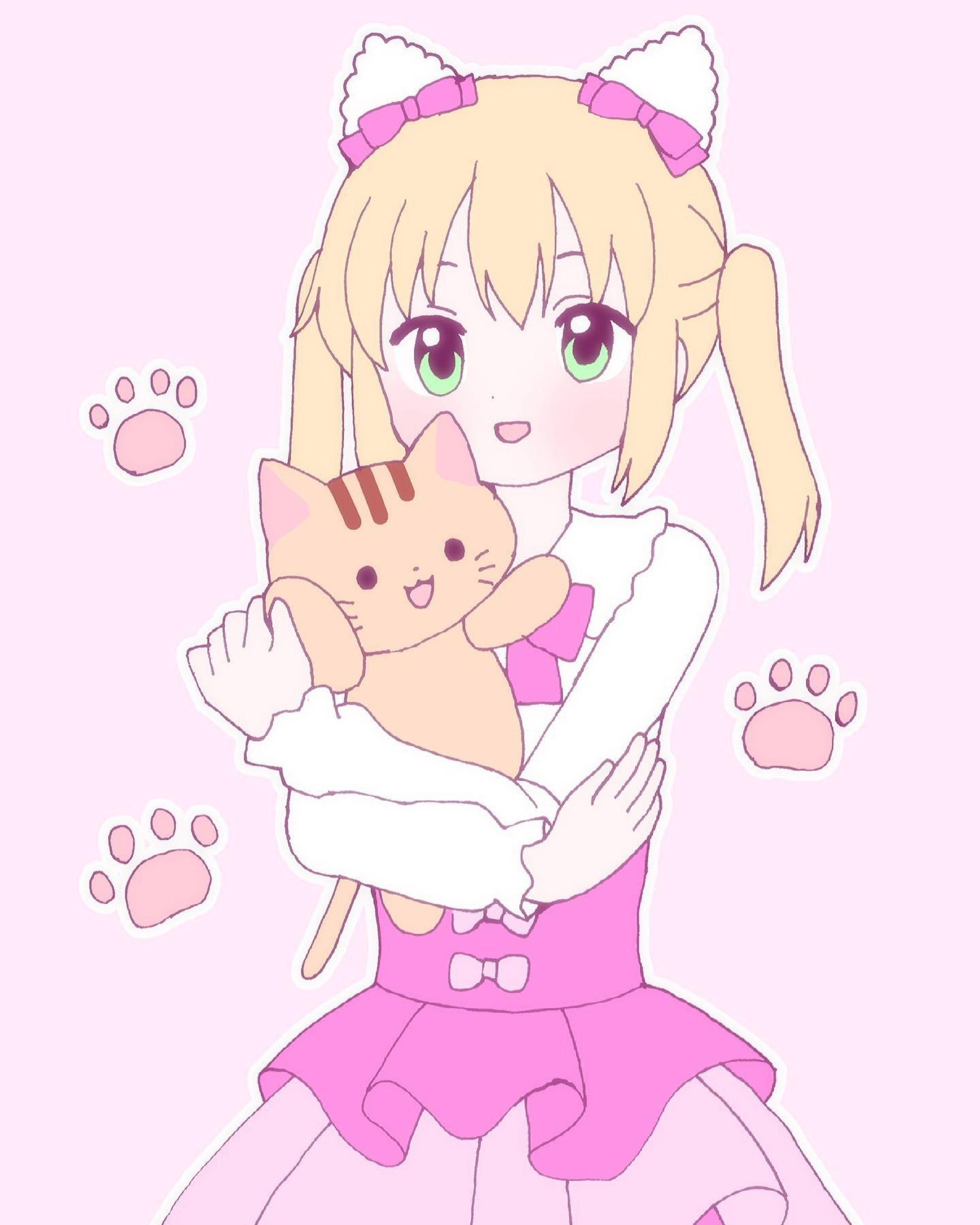 猫耳ちゃん🐈🐾　#イラスト　#お絵描き　#illustration #illust #女の子　#女の子イラスト　#デジタル　#デジタルイラスト　#デジタル絵　#オリジナル　#オリジナル絵　#オリジナルイラスト　#猫耳　#ねこみみ　#ねこ　#ロリィタ　#ロリィタファッション　#ロリータ　#ロリータファッション　#肉球　#ツインテール　#フリル　#リボン-1