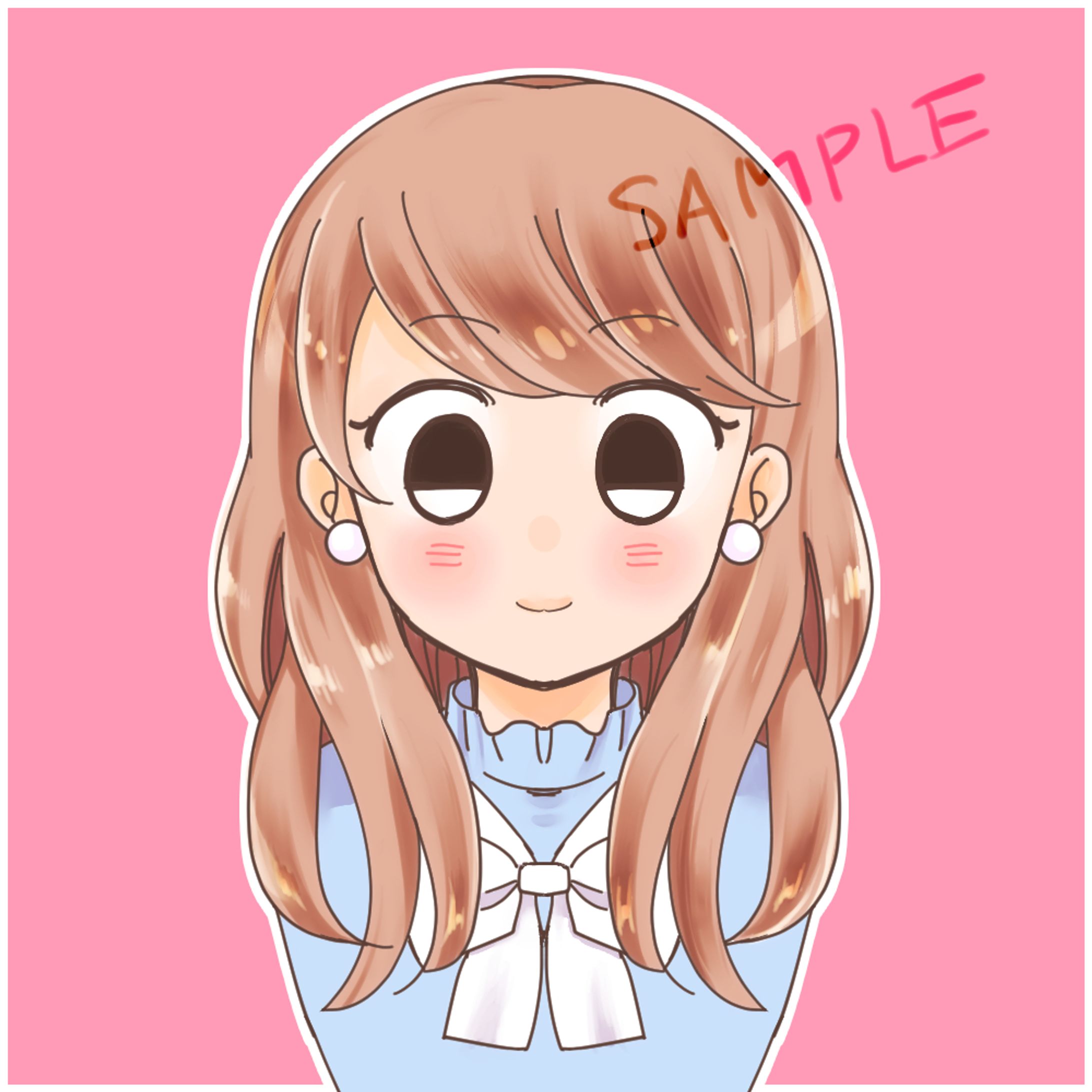 ゆるかわイラストアイコンサンプル　女性-1