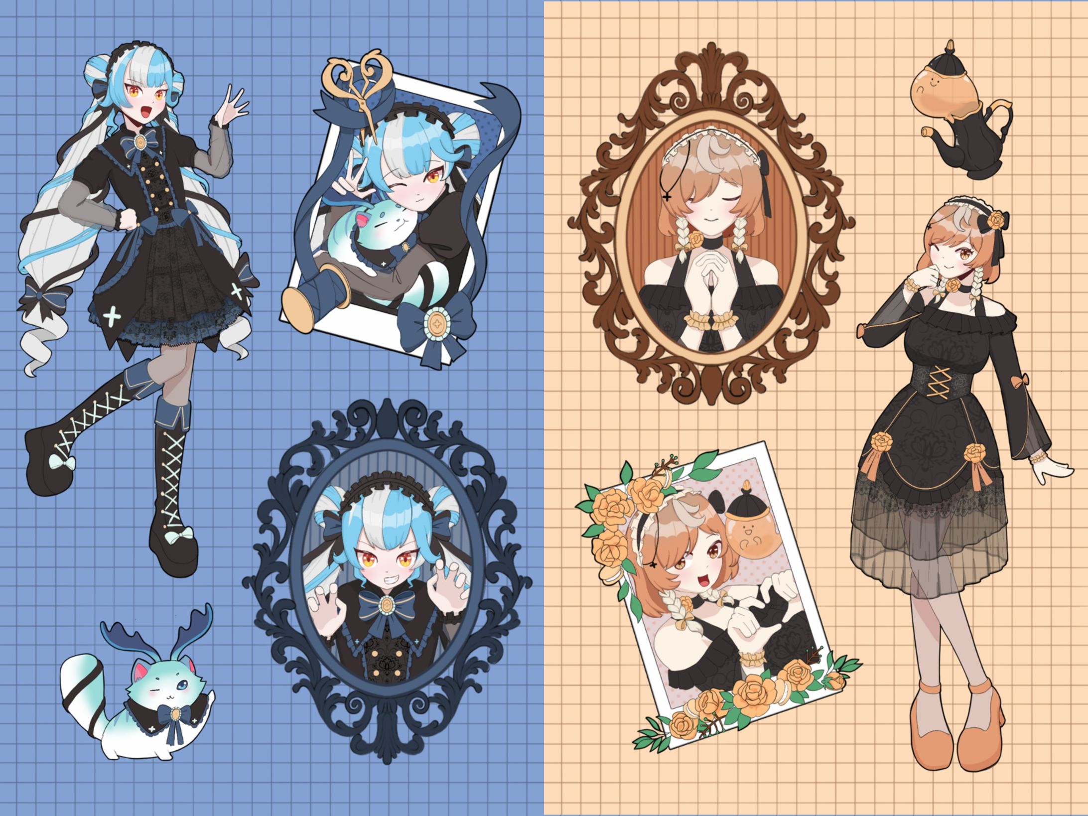 [fanart] gothic lolita inspired ojou and meido-1