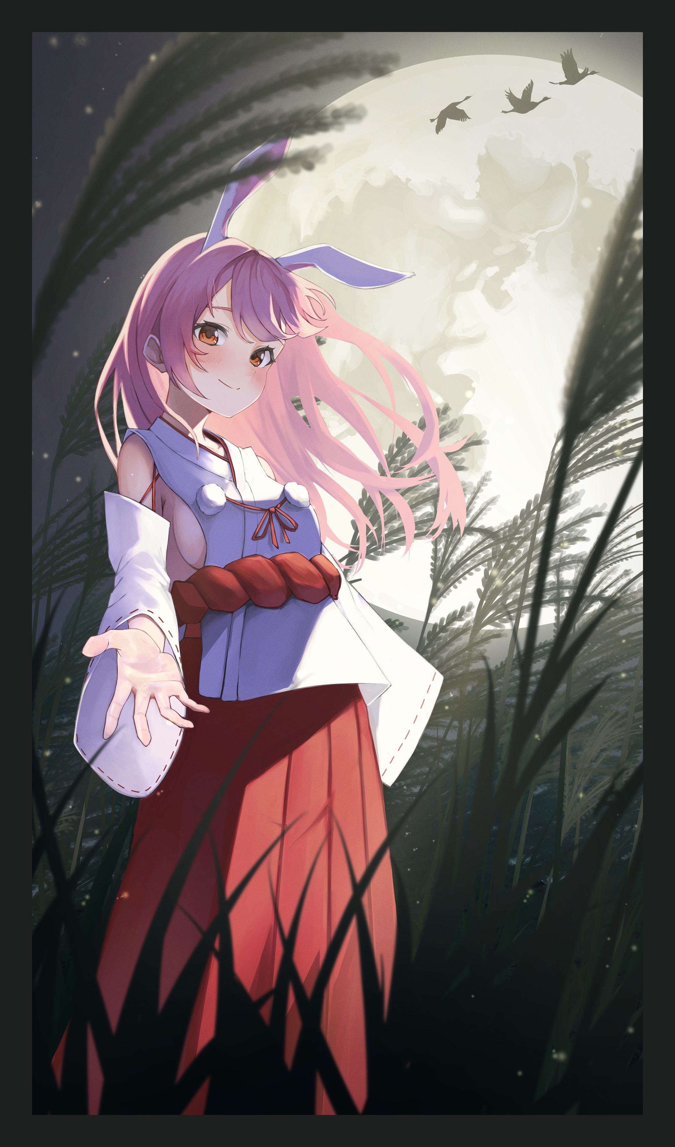 オリジナルイラスト　芒と月-1