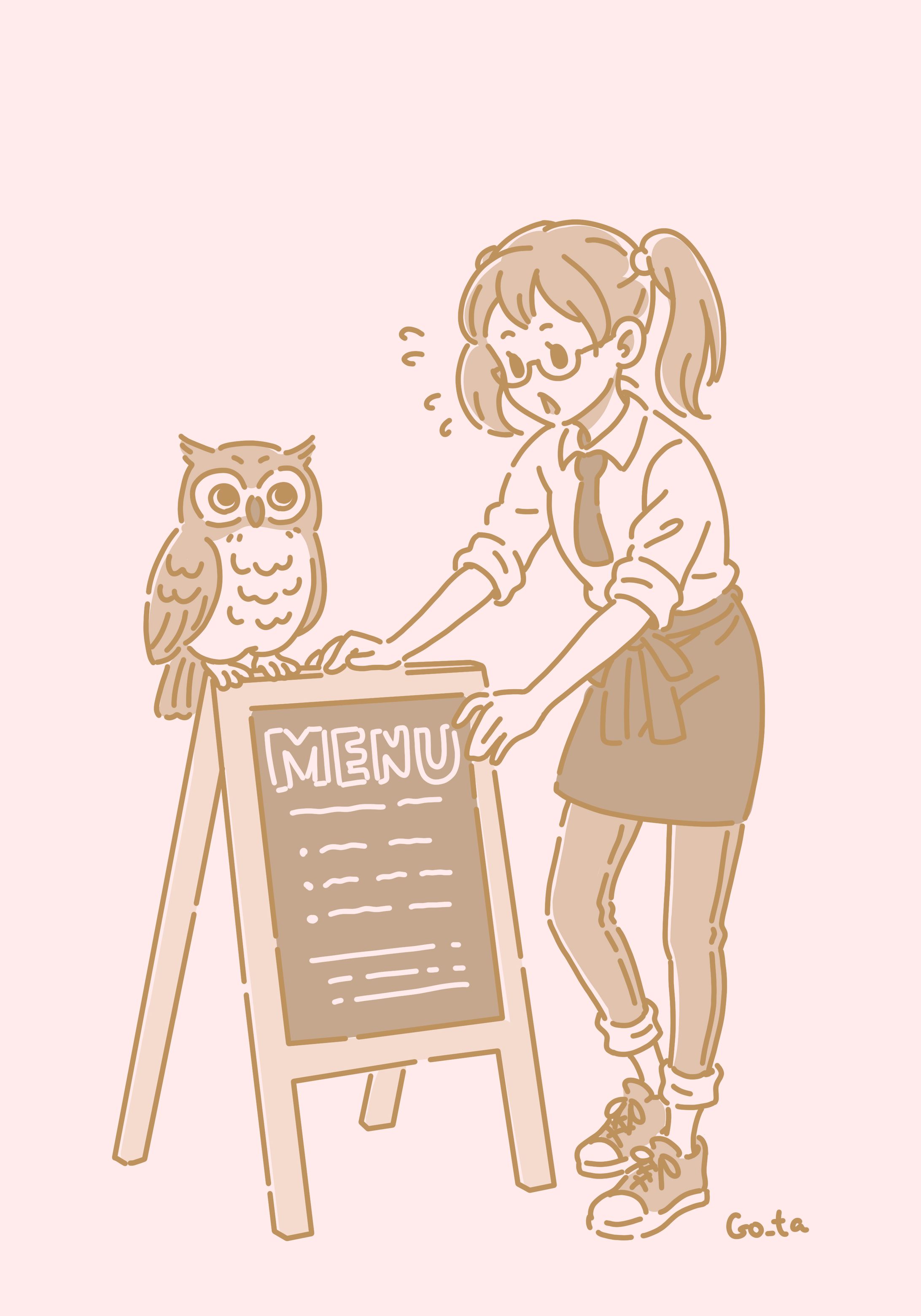 フクロウが来たカフェ -1