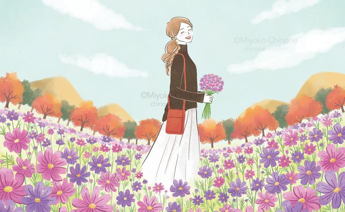 三省製薬様 デルメッド通信の表紙イラスト　2025年秋号
