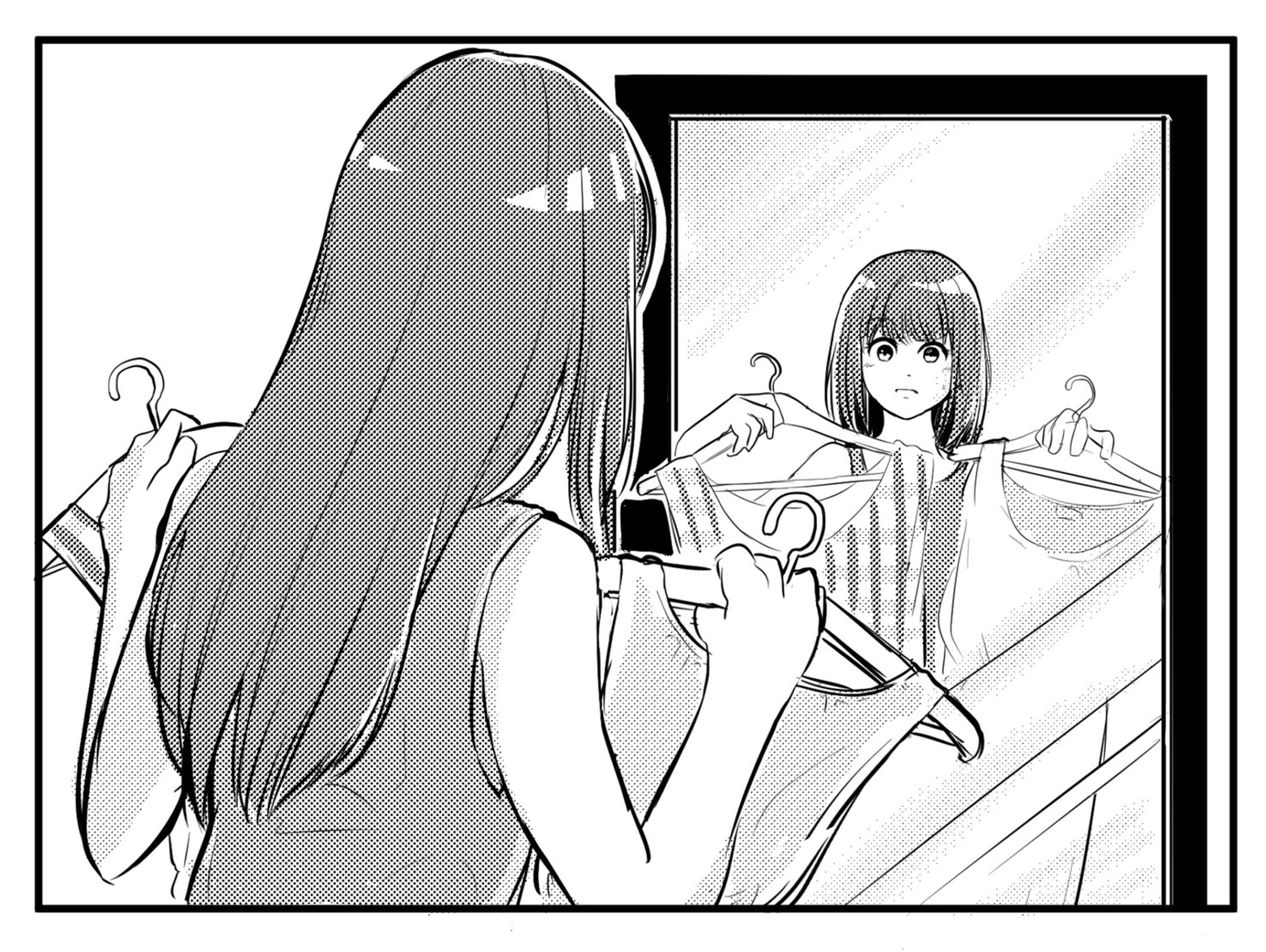 服を選ぶ人<広告漫画参考用>-1