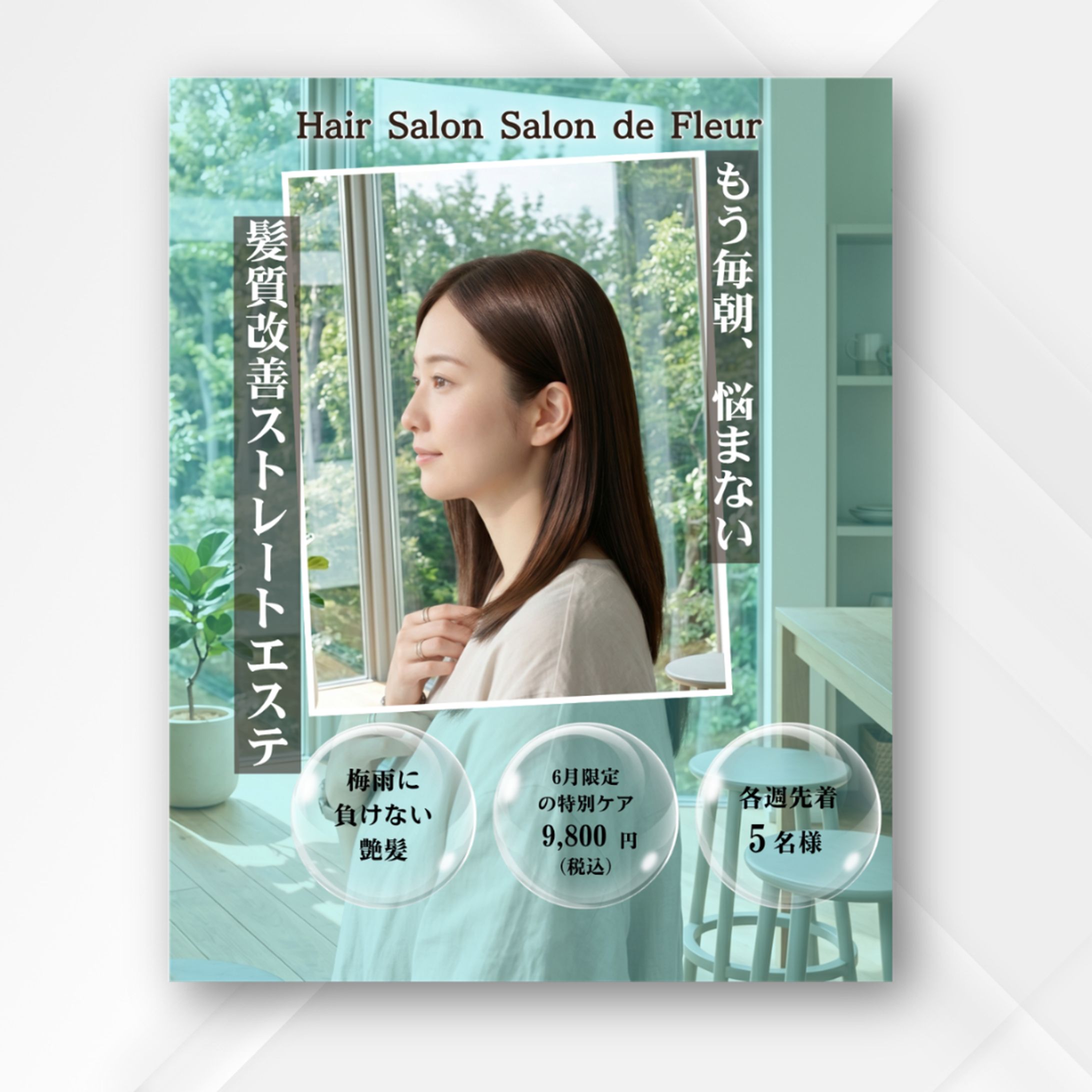 【自主制作】ヘアサロン「Salon de Fleur」限定メニュープロモーションバナー-1