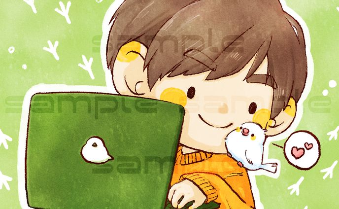 【ご依頼】アイコン｜PC×白文鳥