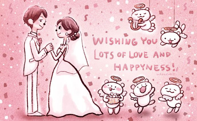 イラスト、ウエディング