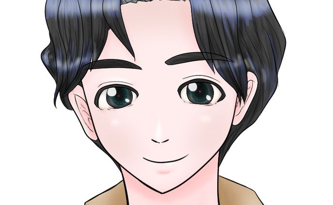 似顔絵　男性