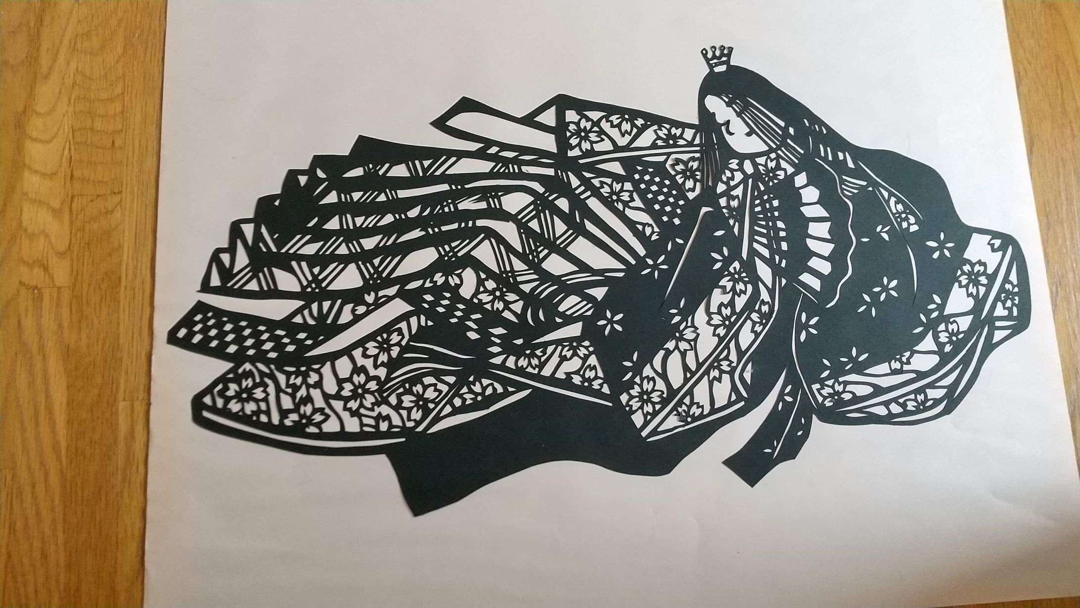 切り絵　姫君-1