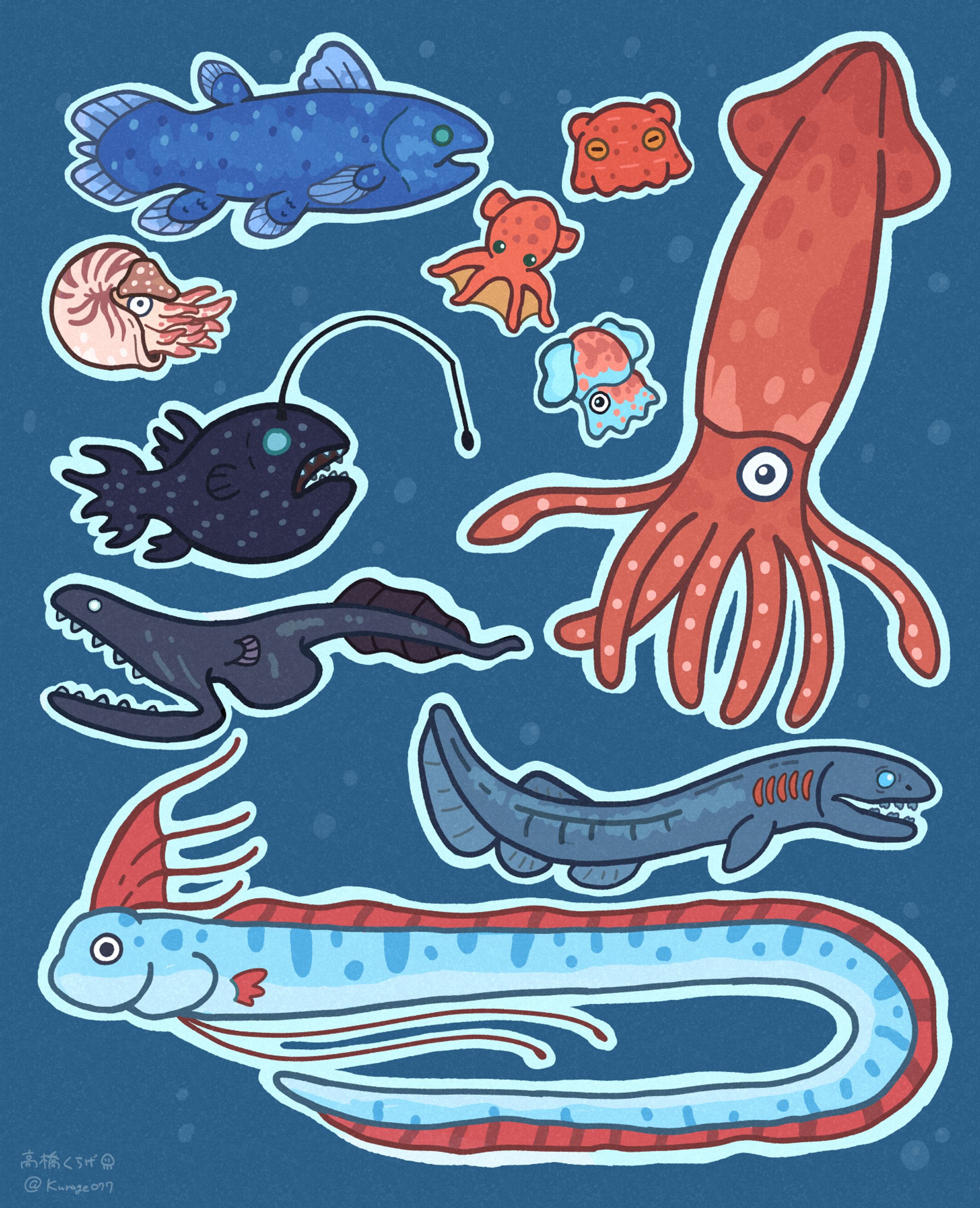 いろんな深海のいきものたち-1