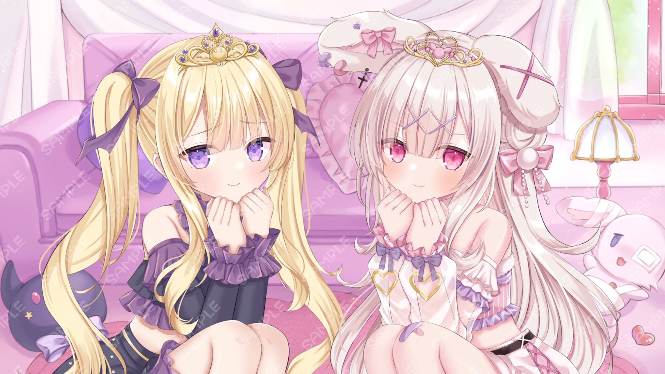 兎彷魂あみゅ様＆月紫アリア様『ワールドイズマイン』MVイラスト-1