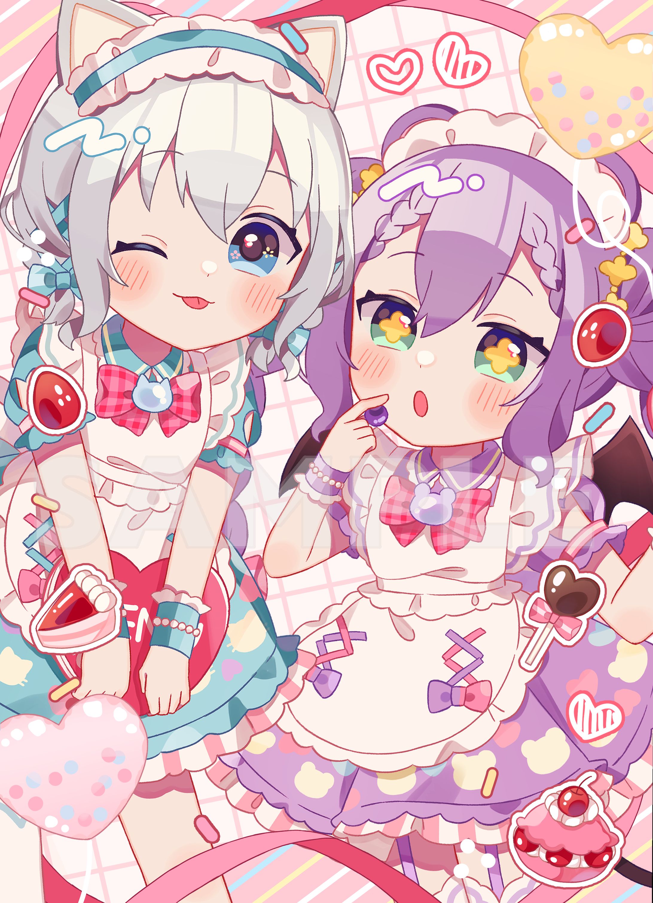 ねねつみカフェ(ギャラリーカフェオメガ様にて開催) キービジュアルイラスト-1