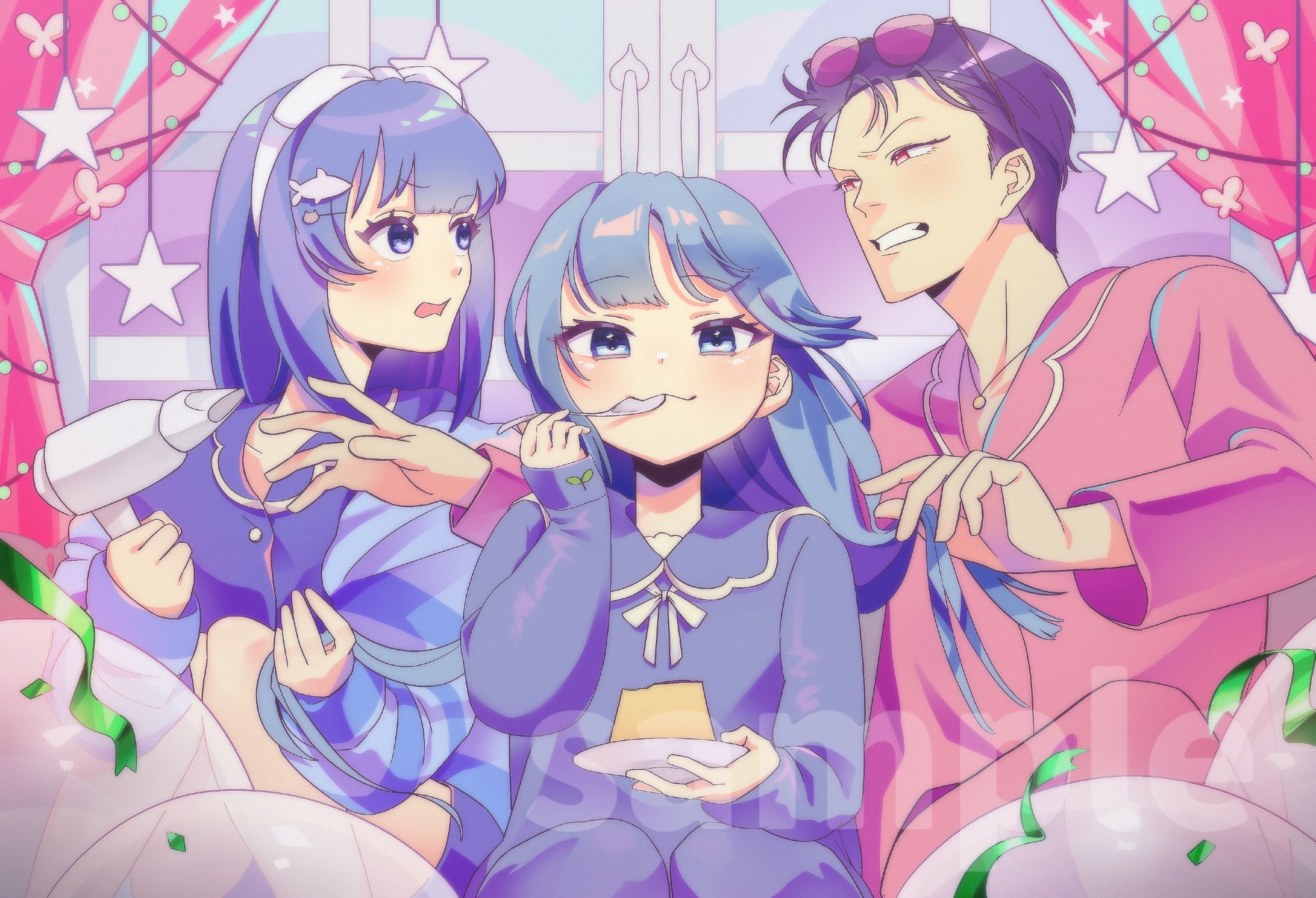 複数人一枚絵/水瀬鮫様ご依頼-1