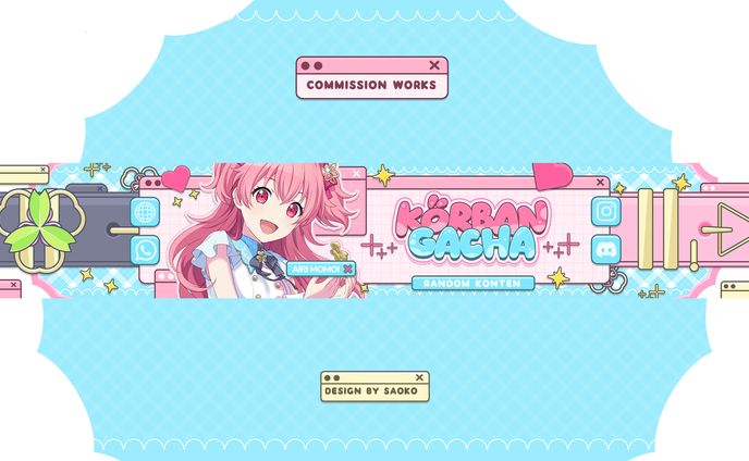 #CommsWork Airi Momoi - Korban Gacha | Youtube Banner
