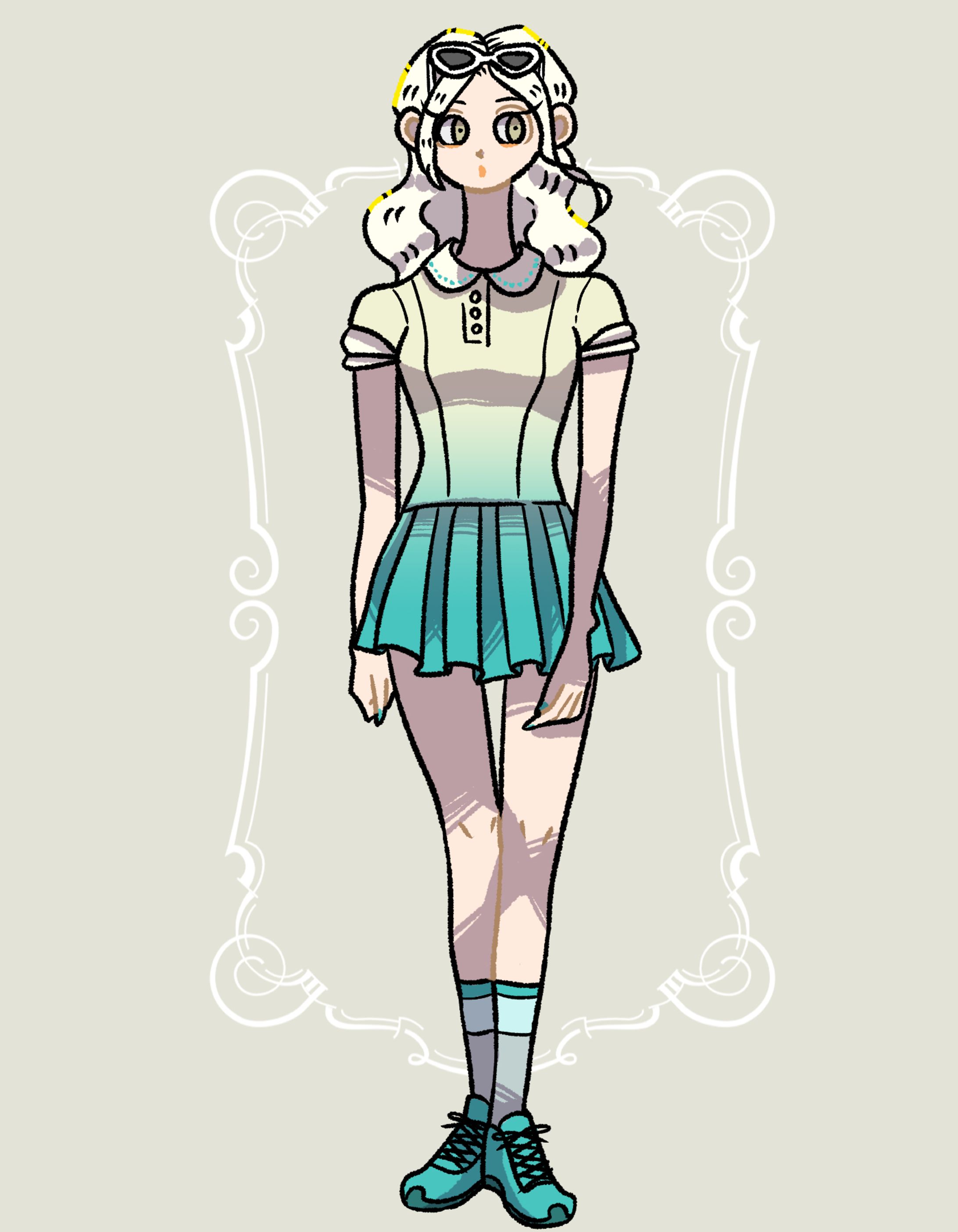 グラデーションワンピの女の子-1