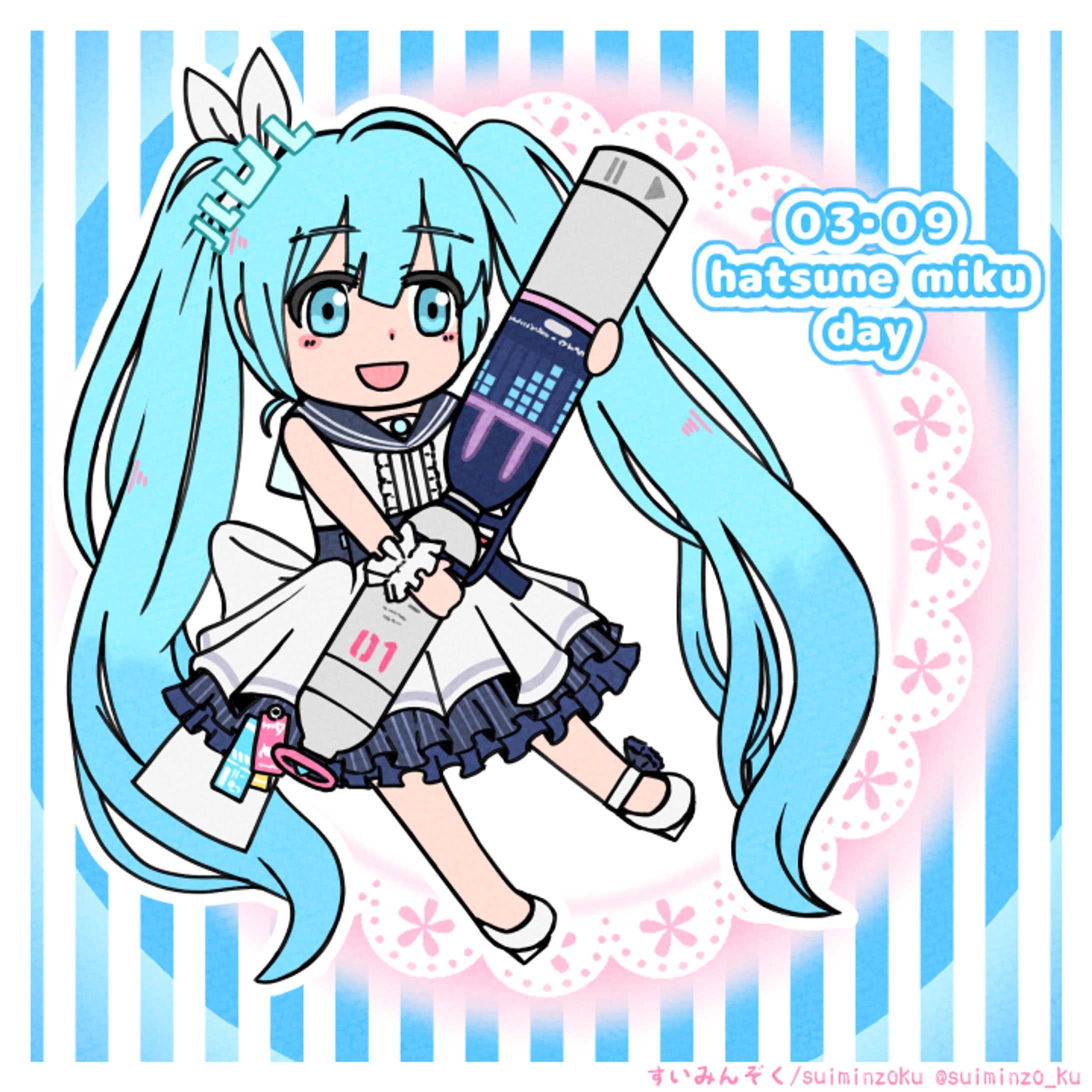 (ファンアート)ブルーアカイブコラボ　初音ミク-1